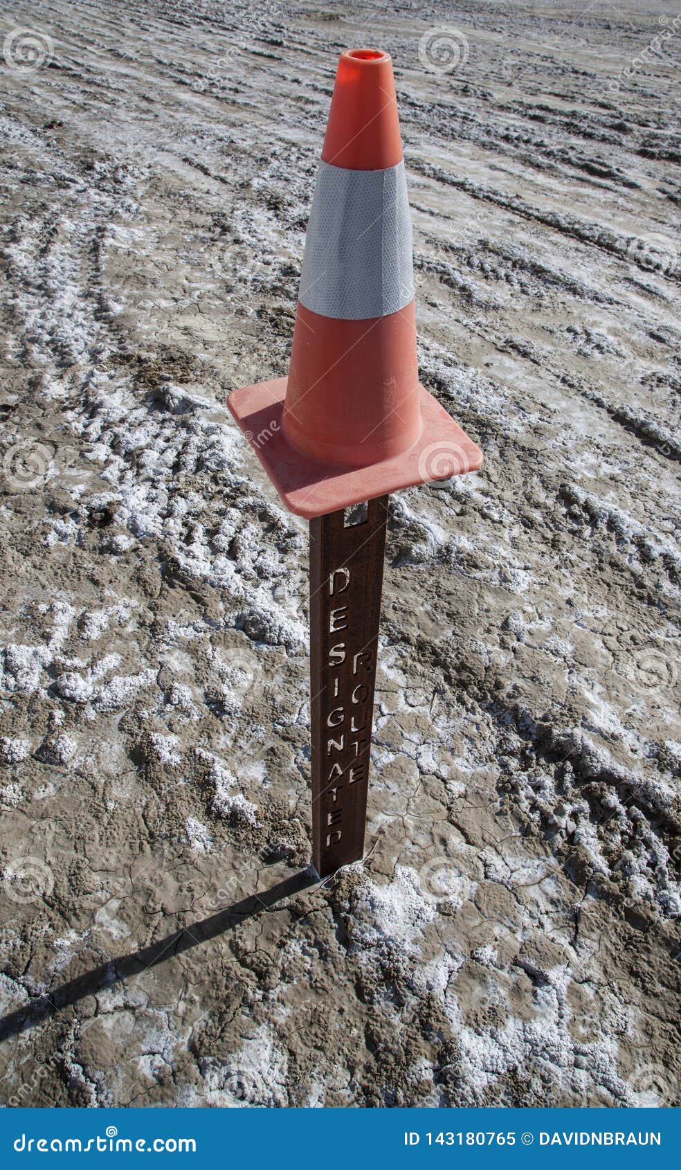 Cone Marker on a Post in the Black Rock Desert Stock Image Image of