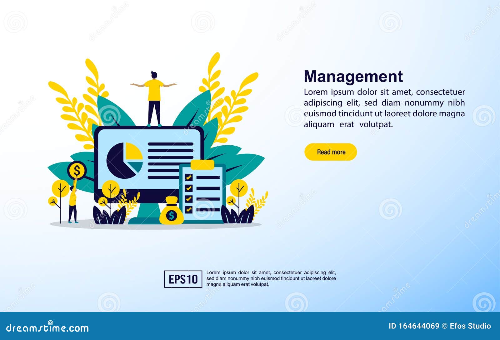 Verwaltungskonzept Mit Symbol Und Zeichen Muster Fur Web Landing Seite Banner Prasentation Social Media Poster Werbung Vektor Abbildung Illustration Von Banner Zeichen