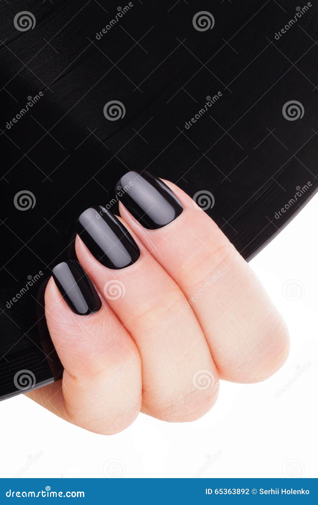 Very Beautiful Black Nails Close Up. Stock Photo Image of creative