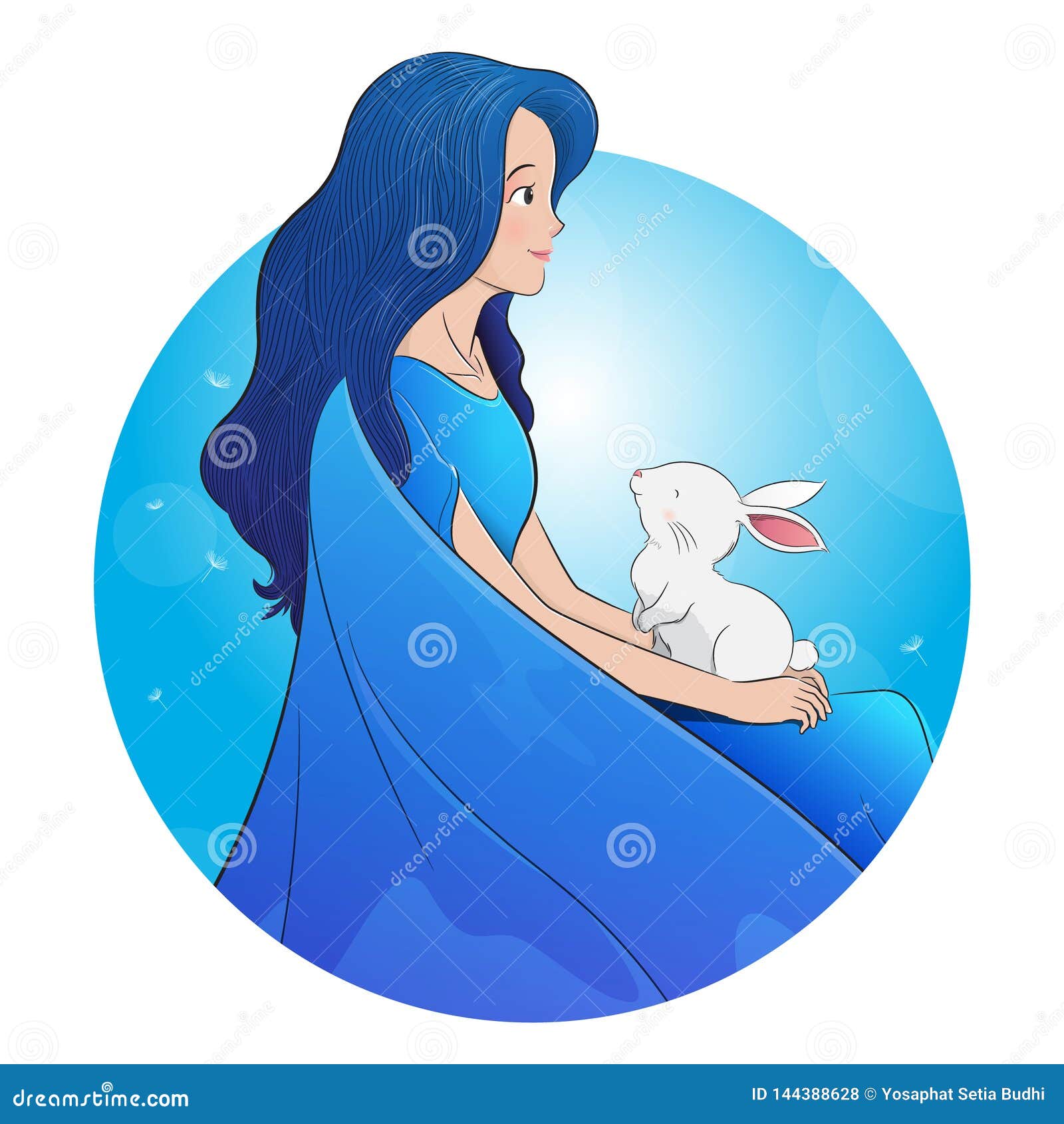A Very Beautiful Girl with an Easter Rabbit Stock Vector - Illustration of  fashion, cute: 144388628