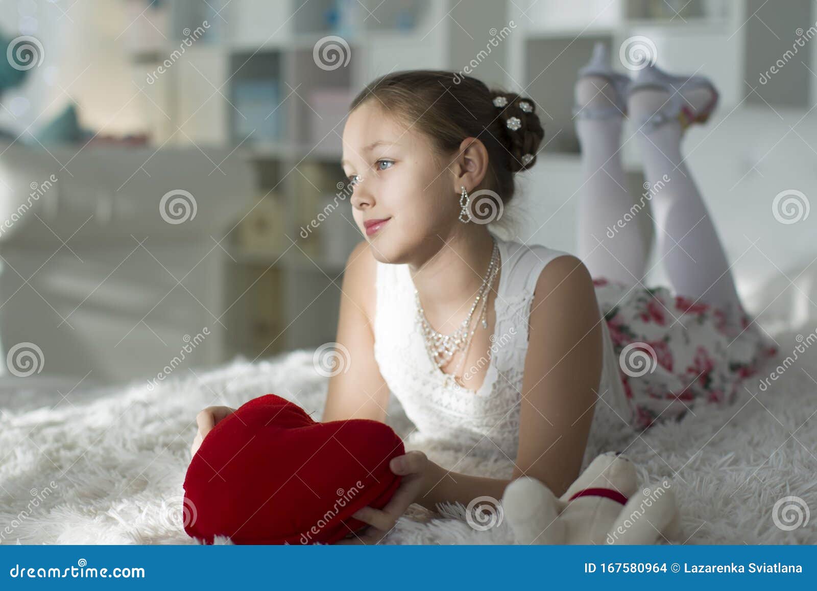 Very Young Teen Girl On The Bed