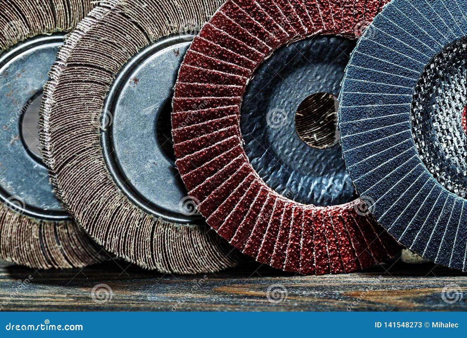 Very Close Up View Abrasive Polishing Discs Set Stock Image Image of
