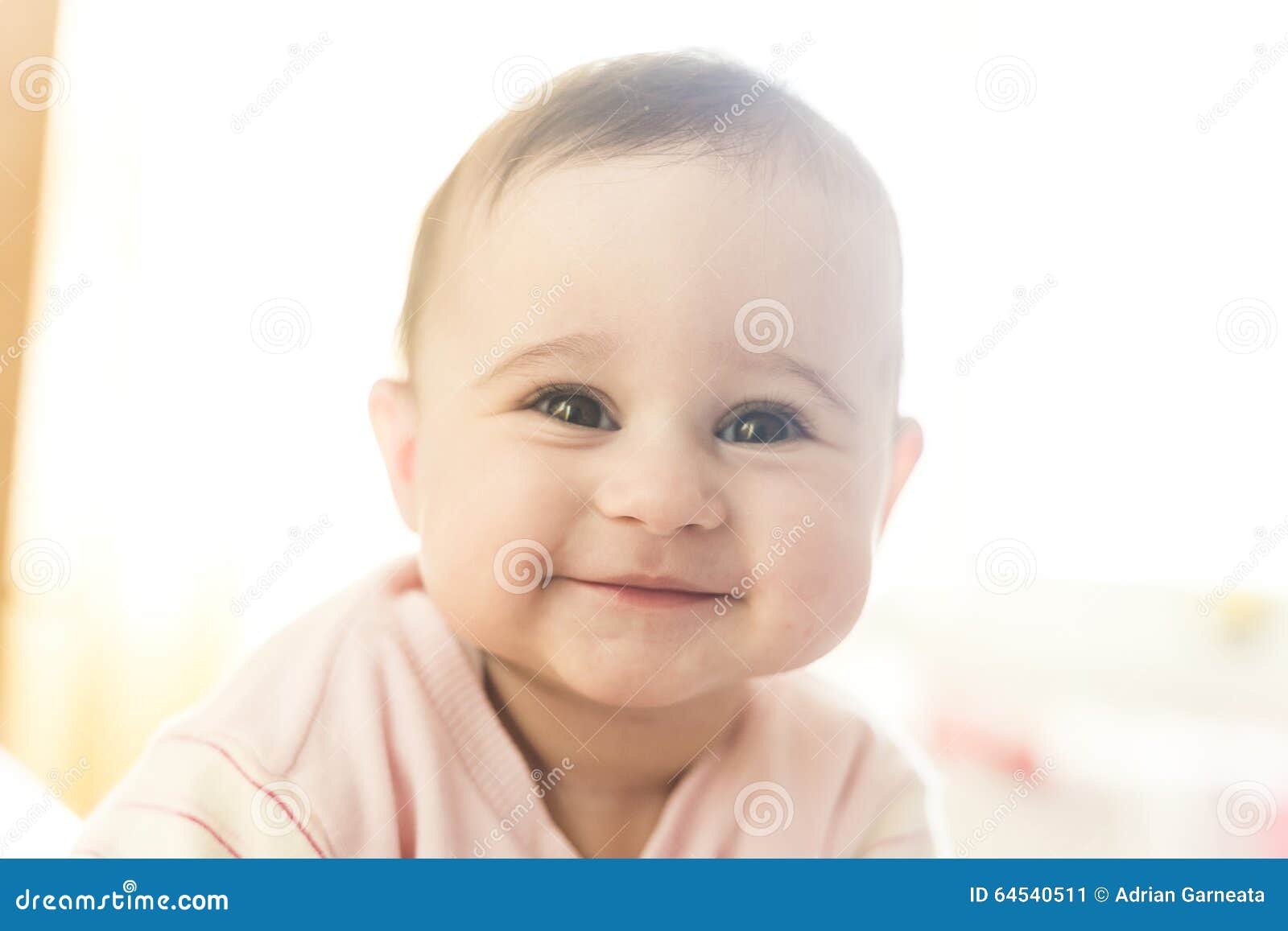 Very Cute Baby Girl Smiling Stock Image - Image of baby, light ...