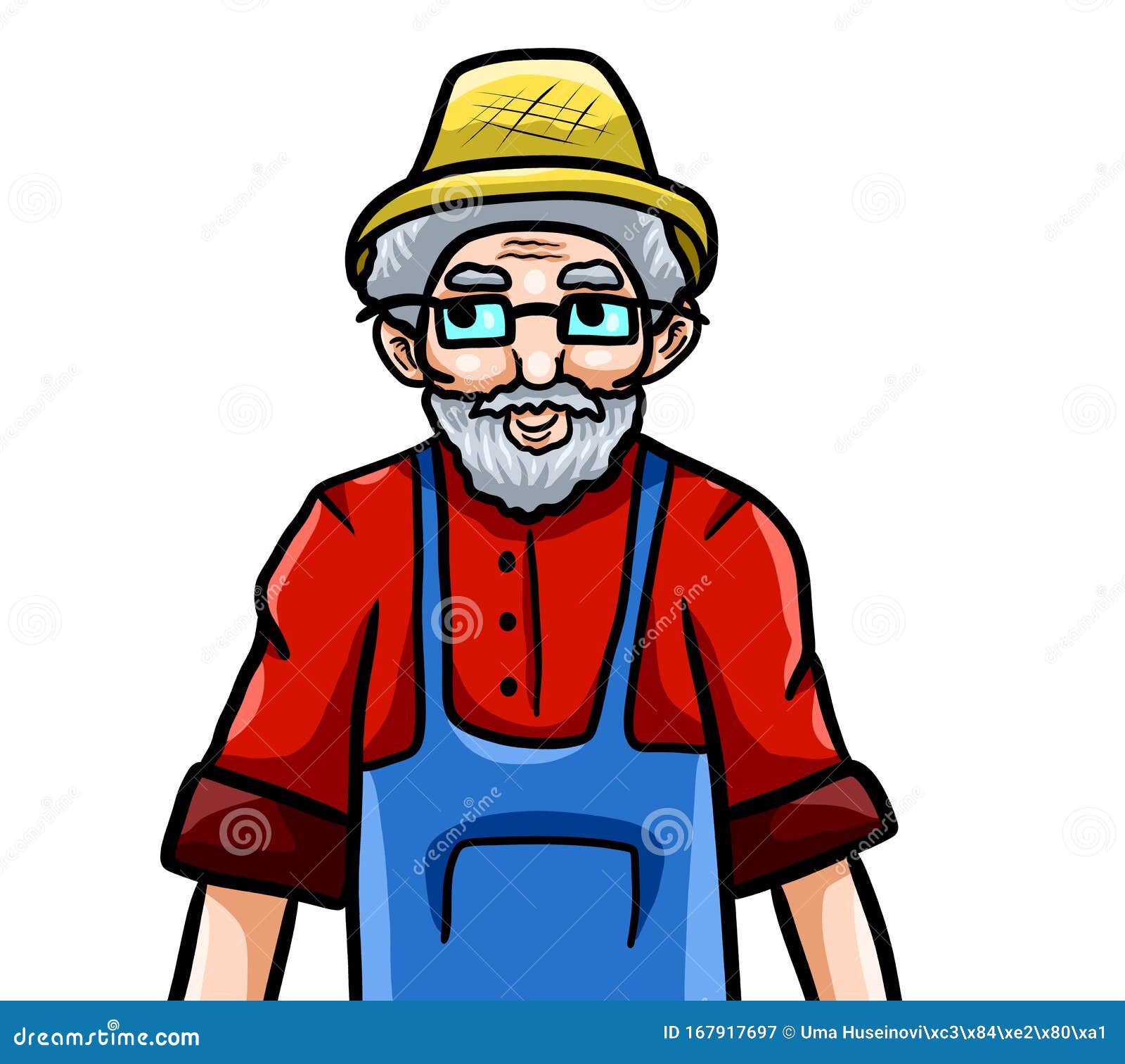 Download A Very Cute Farmer Grandpa stock illustration ...