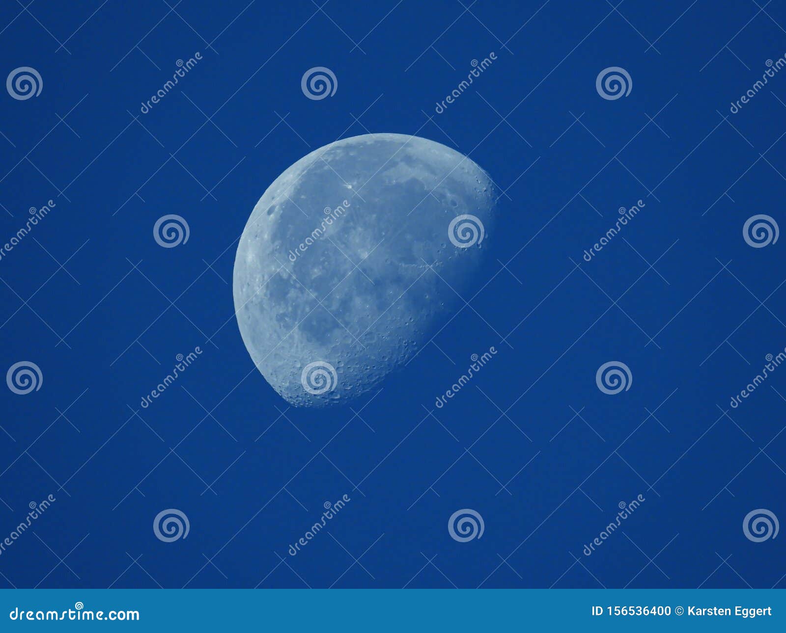 Very Dense Close-up of a Decreasing Moon in the Morning Sky Stock Photo ...