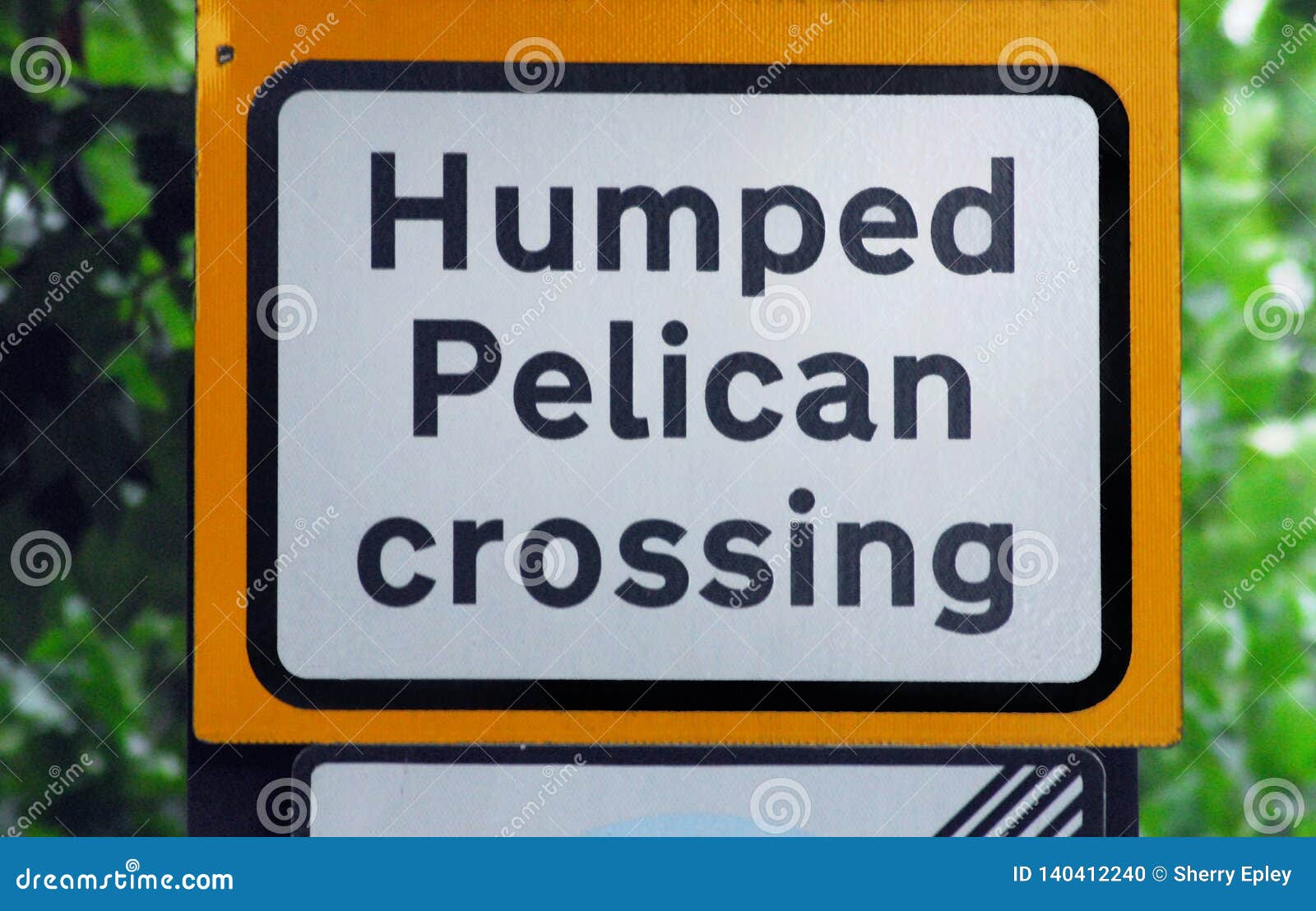 SIGNS- HUMOR- Humped Pelican Crossing Stock Photo - Image of safety,  orange: 140412240