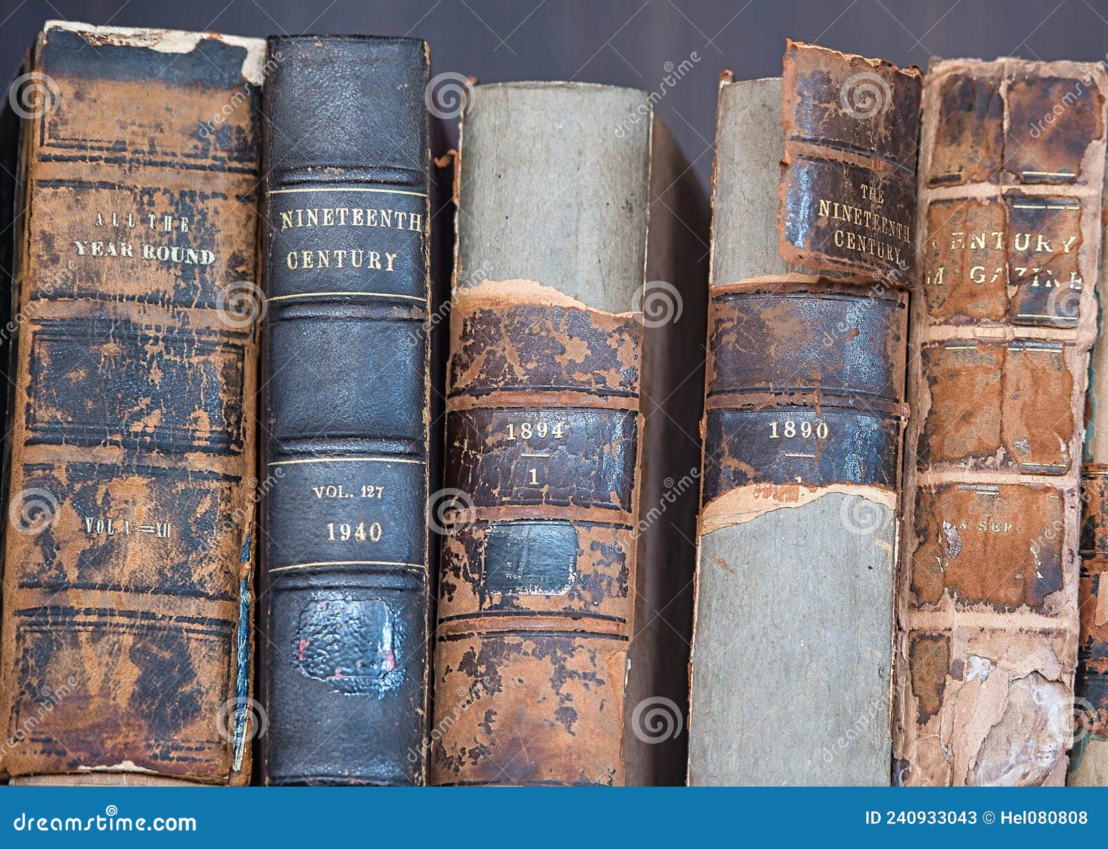Old Books, Original Old Books with Worn Book Covers Stock Image Image