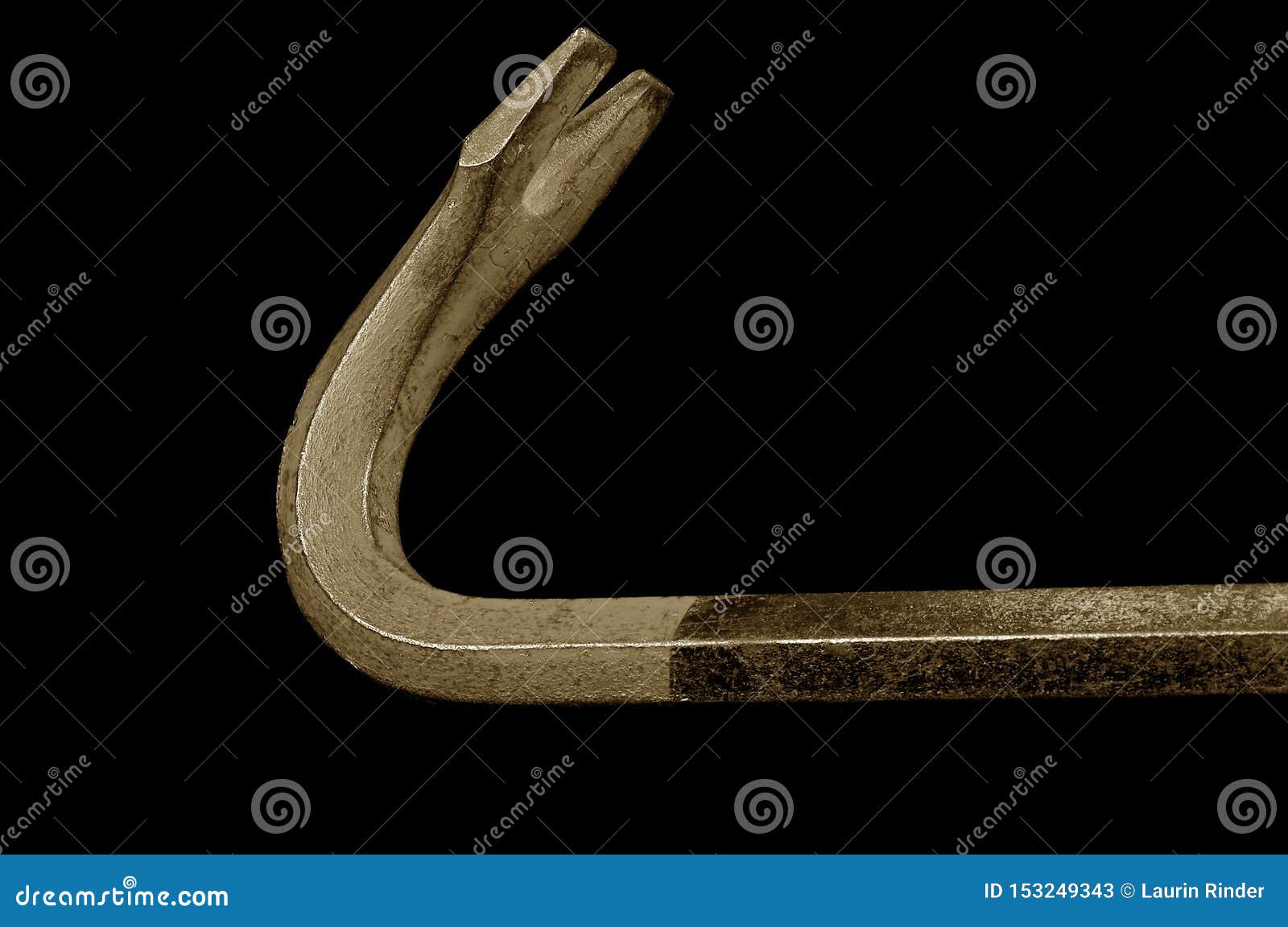 A Very Old Crowbar on Black Stock Image - Image of demolition, outdoors ...