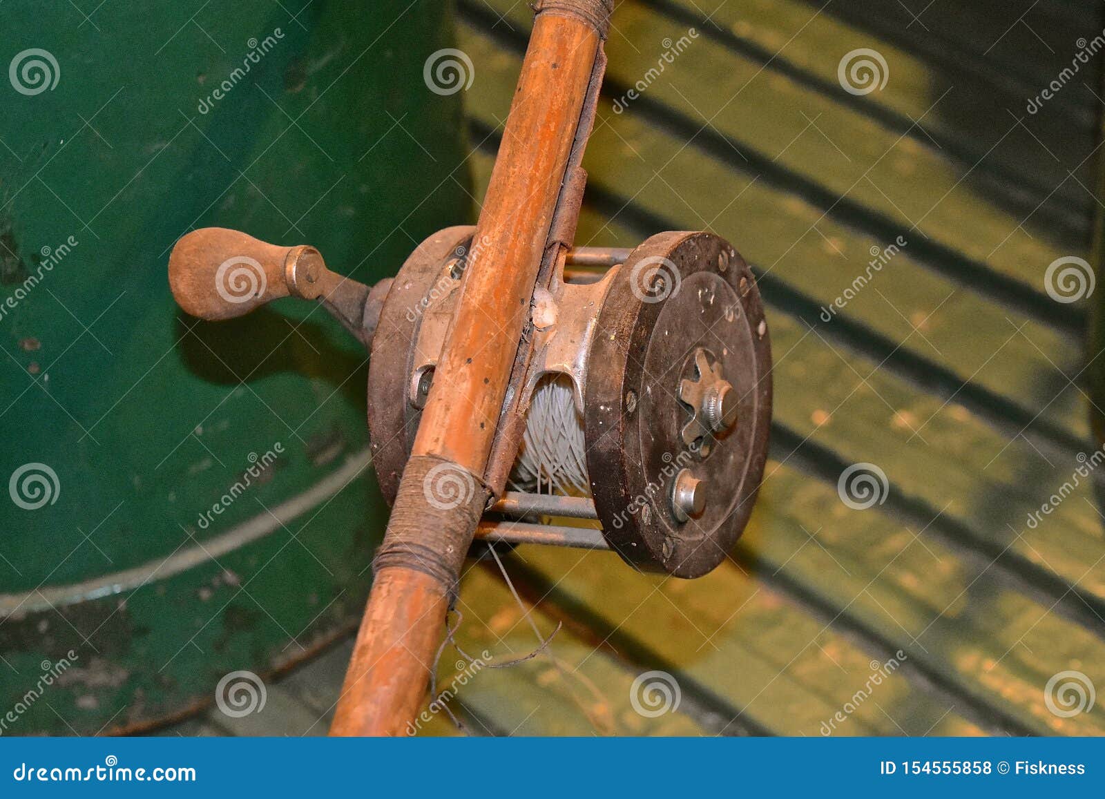 Vintage Fishing Rod and Reel Stock Photo - Image of line, memories:  154555858