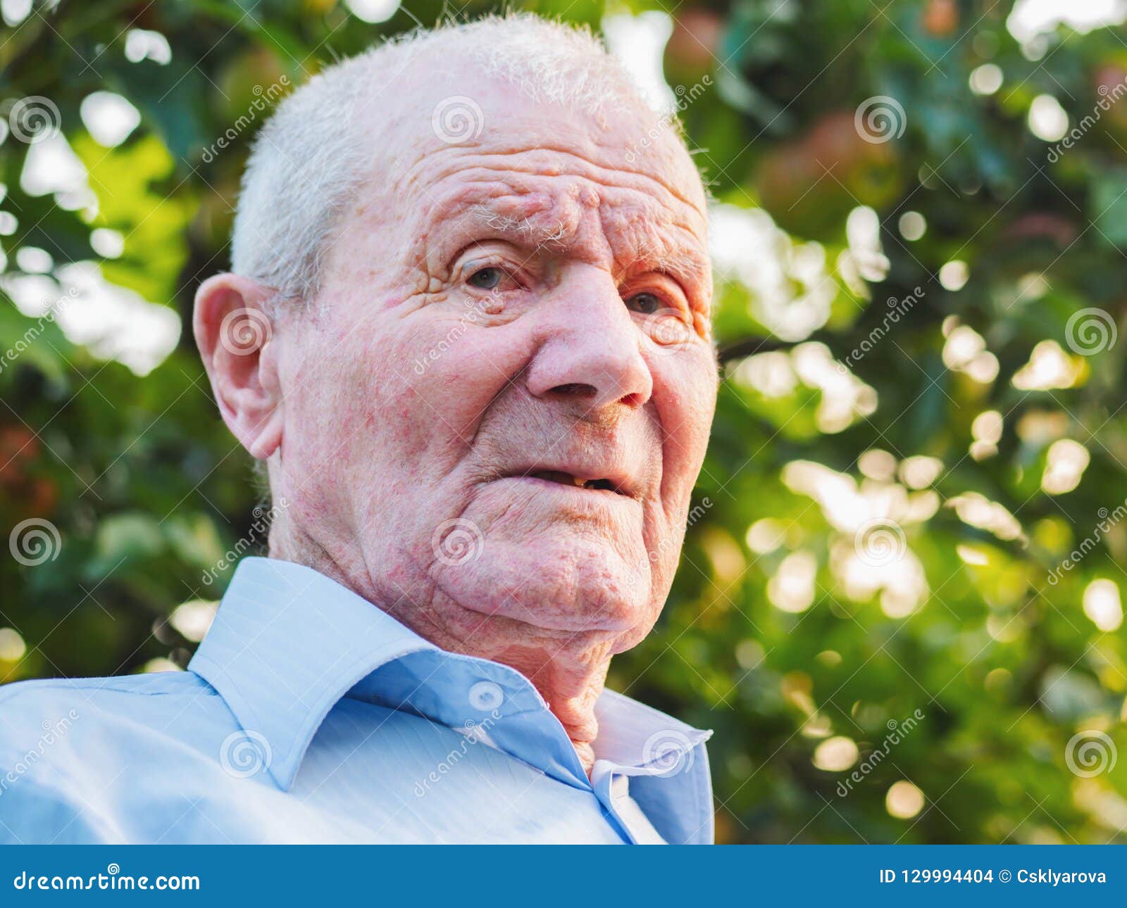 Very Old Man Portrait Grandfather Is Looking To Camera Portrait Aged