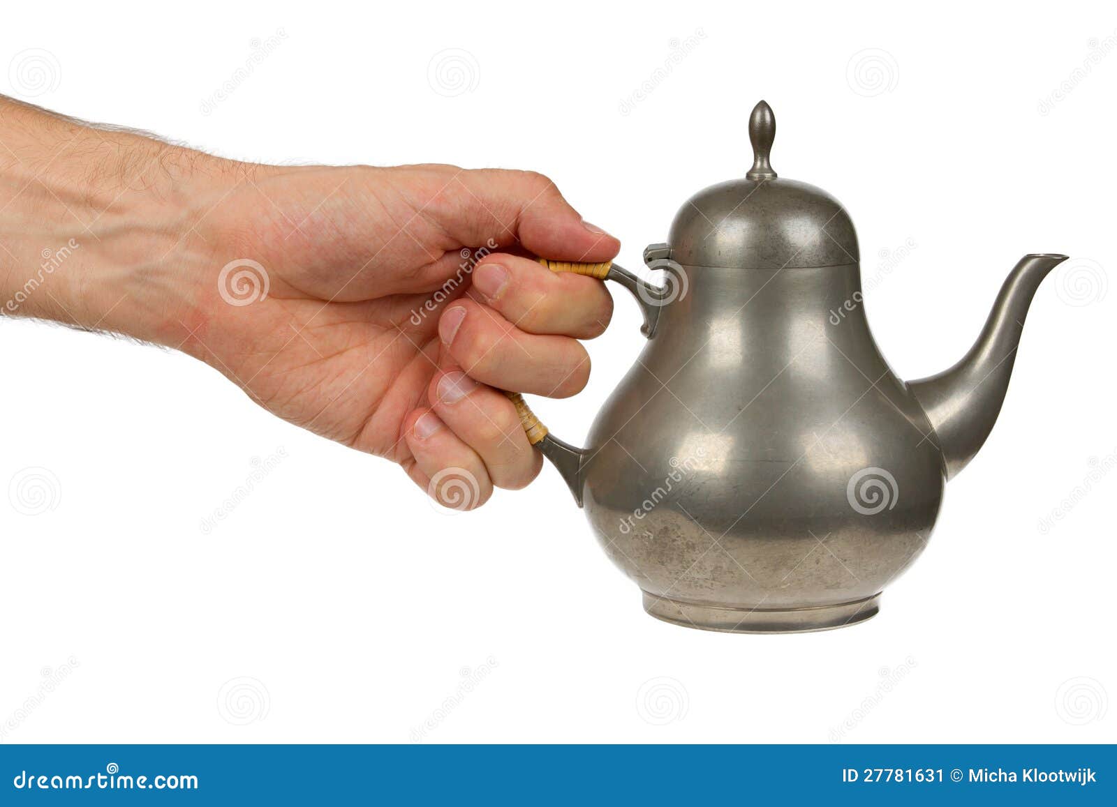 Very Old Tin Tea Pot Full of Scratches Stock Image Image of rusty