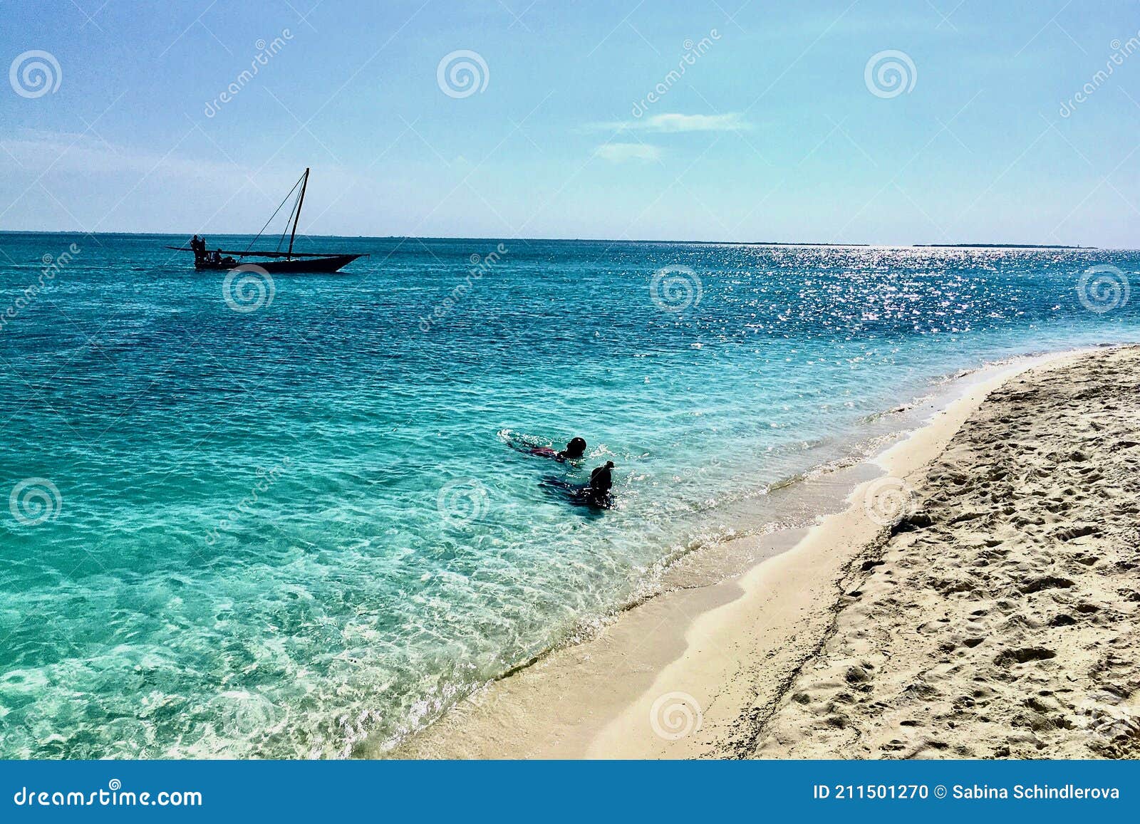 Children Bathing On The Beach At Dusk RoyaltyFree Stock Photography