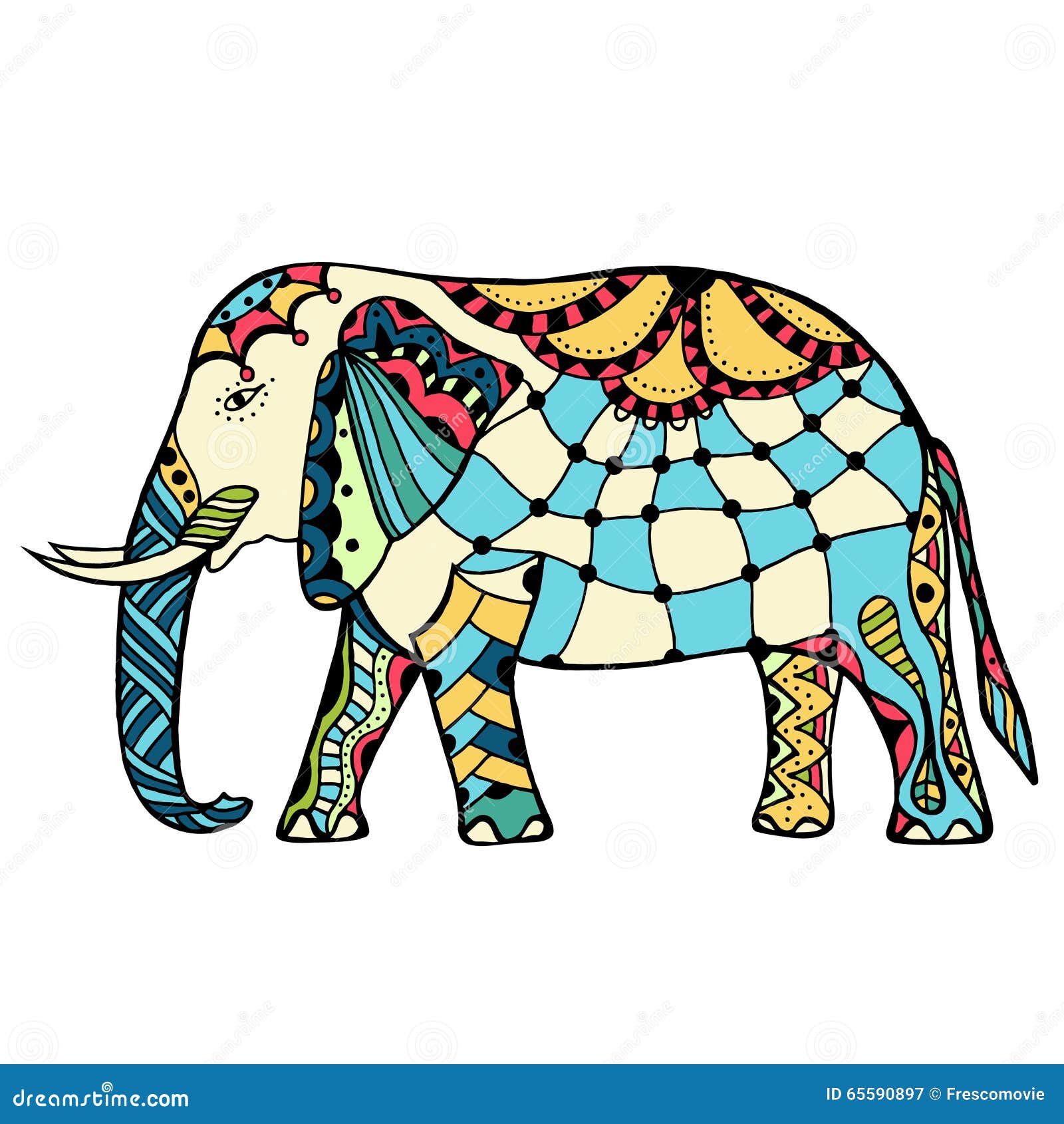 verzierter indischer elefant vektor abbildung
