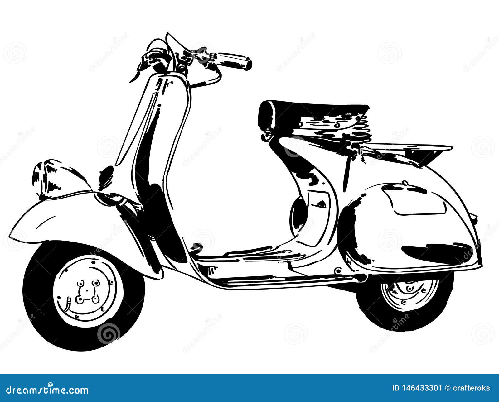 Vespa Vector, Eps, Logo, Icon, Silhouette Illustration by Crafteroks