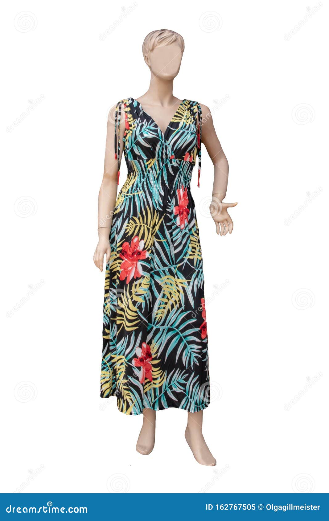 Vestido Aislado Colegio De Coloridos Y Elegantes Vestidos De Verano Sin Mangas O Vestidos Con Un Mannequín De Mujer Imagen de archivo - de modelo, figura: