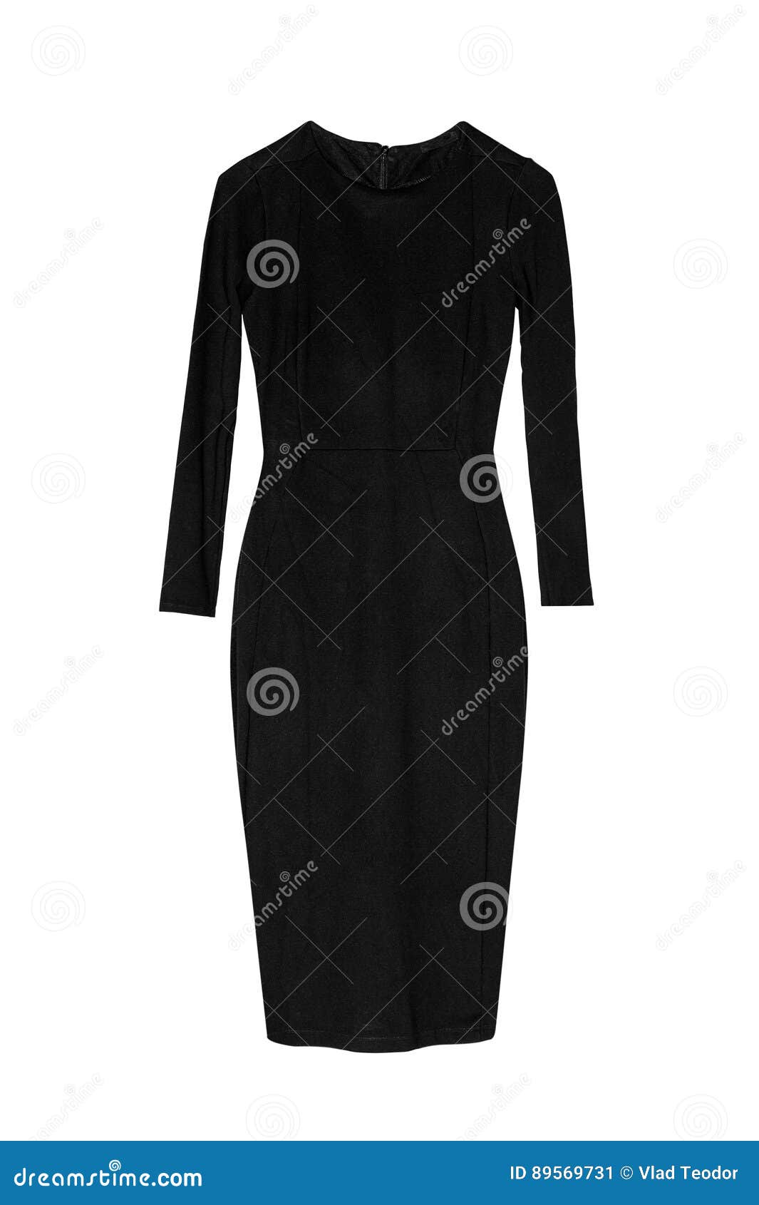 Vestido Negro Del Lápiz Con Las Mangas Largas de archivo - Imagen de alineada, 89569731