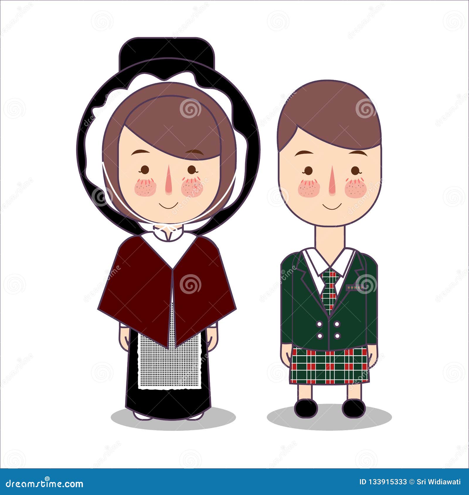 Vestido Tradicional Escocia, Reino Unido De La Montaña Ropa Nacional  Tradicional Fije De Personajes De Dibujos Animados Adentro Ilustración del  Vector - Ilustración de escocés, diferente: 133915333