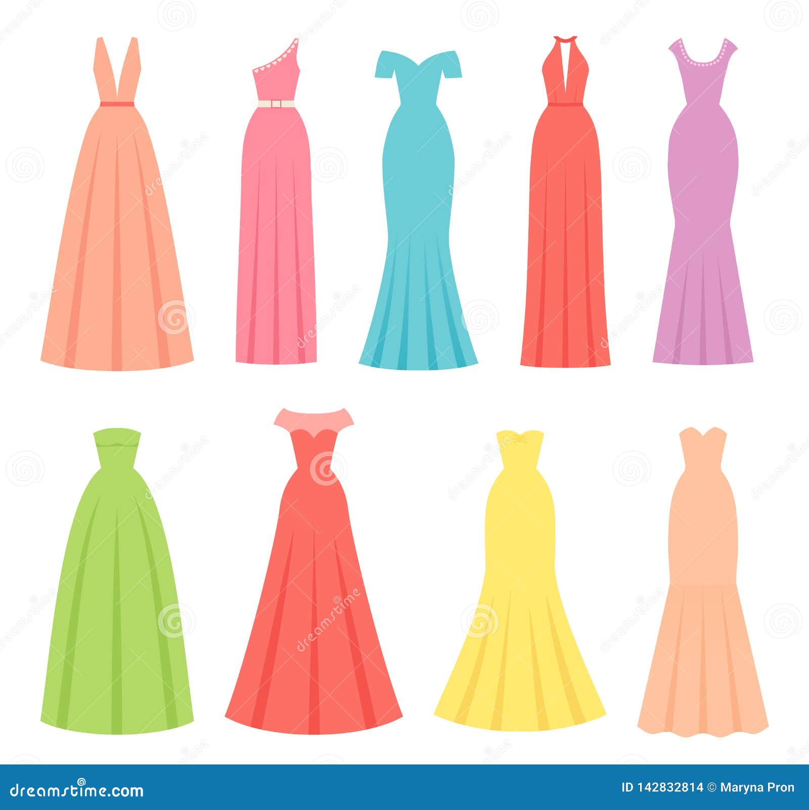 Vestidos De Noche Para Las Mujeres Ilustración Del Vector Materia Textil Femenina, Diseño Ilustración del Vector - Ilustración de lujo, color: 142832814