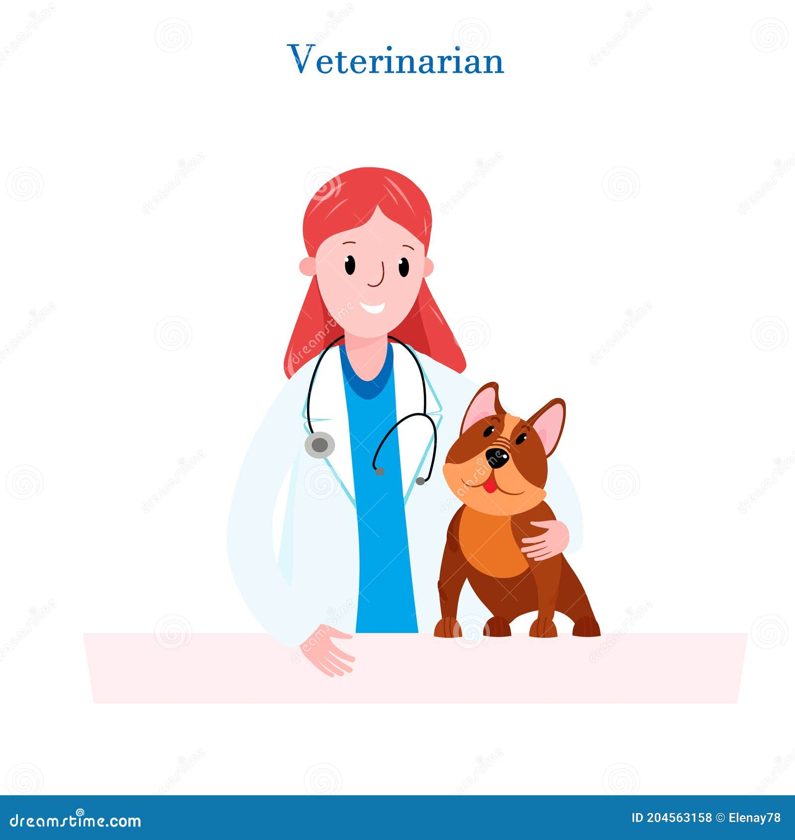 Vet with Dog. Veterinarian Hug Pet after Consultation. Puppy Check Up.  Veterinary Help. Doctor Appointment with Animal. Stock Vector -  Illustration of character, professional: 204563158