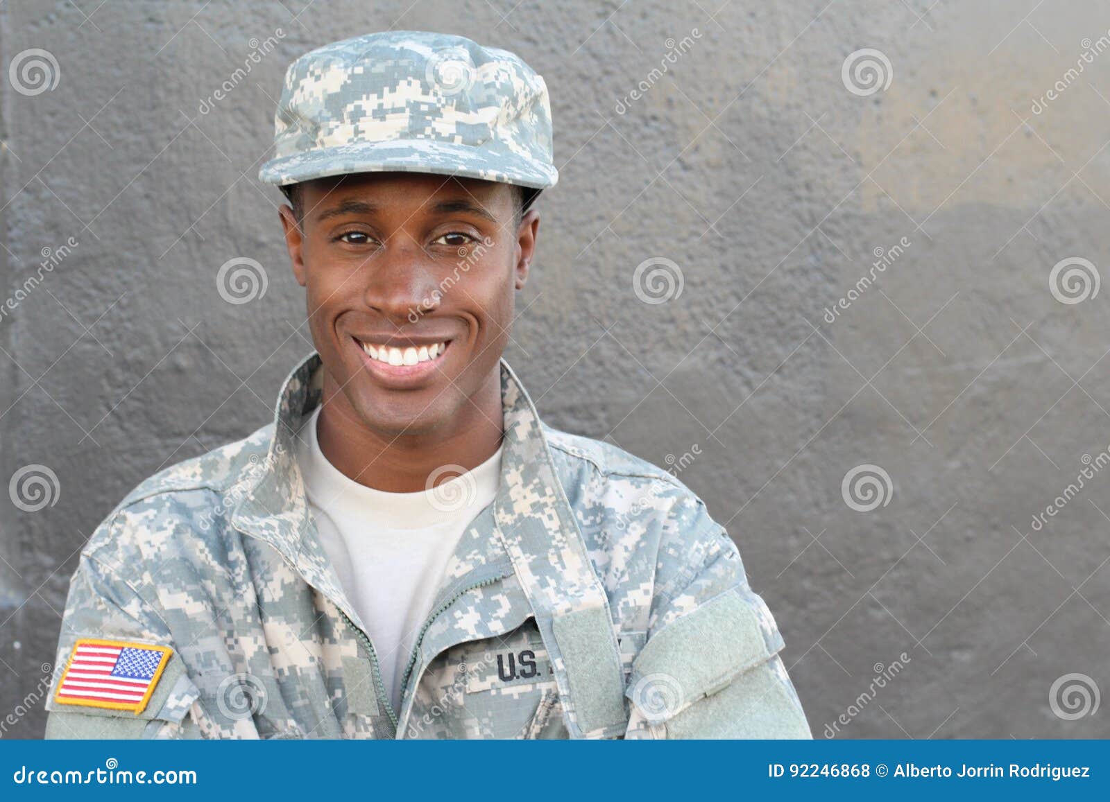 Veteran African American Soldier Smiling Stock Photo Image of