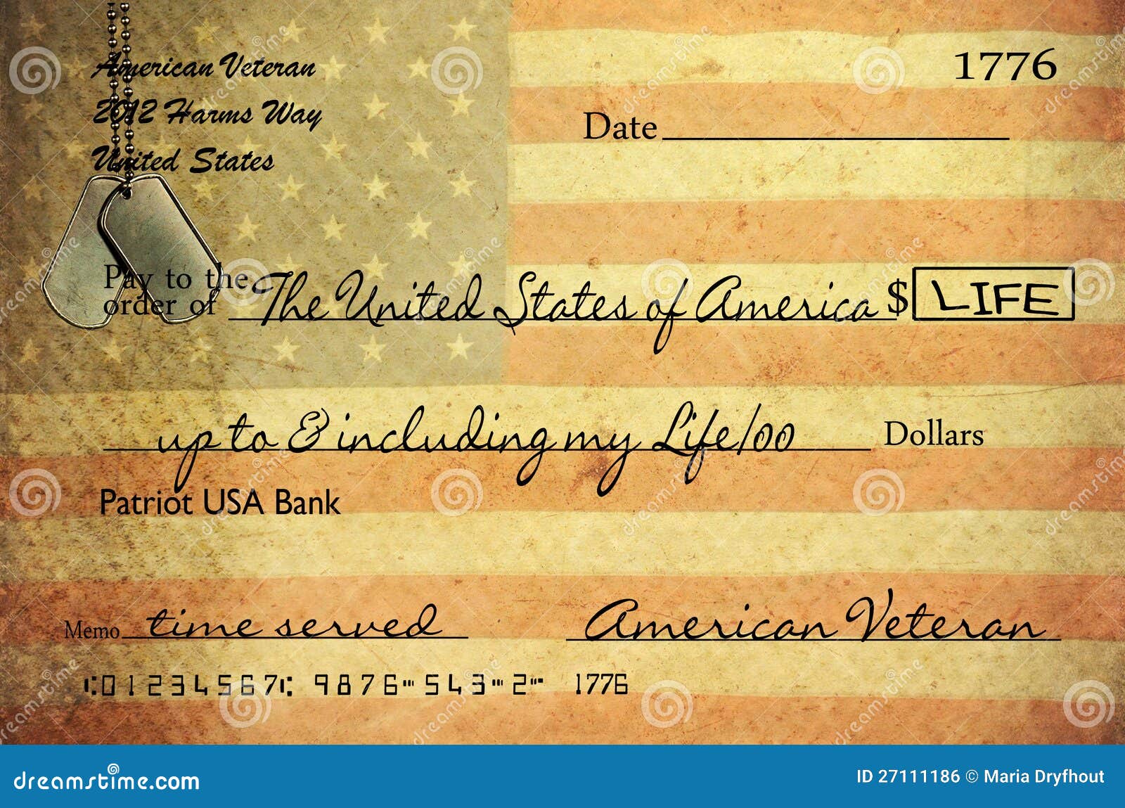 Veteran s Day Check stock illustration. Illustration of conceptual 27111186