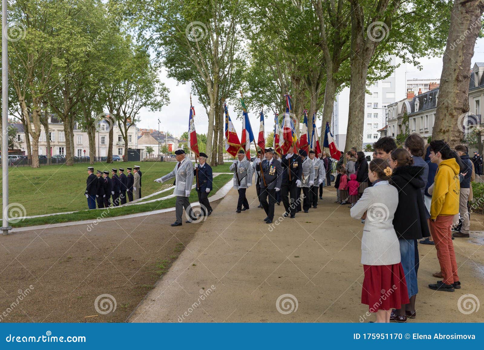 Veterans at Ceremony of May 8 Victory Day in France Editorial Image