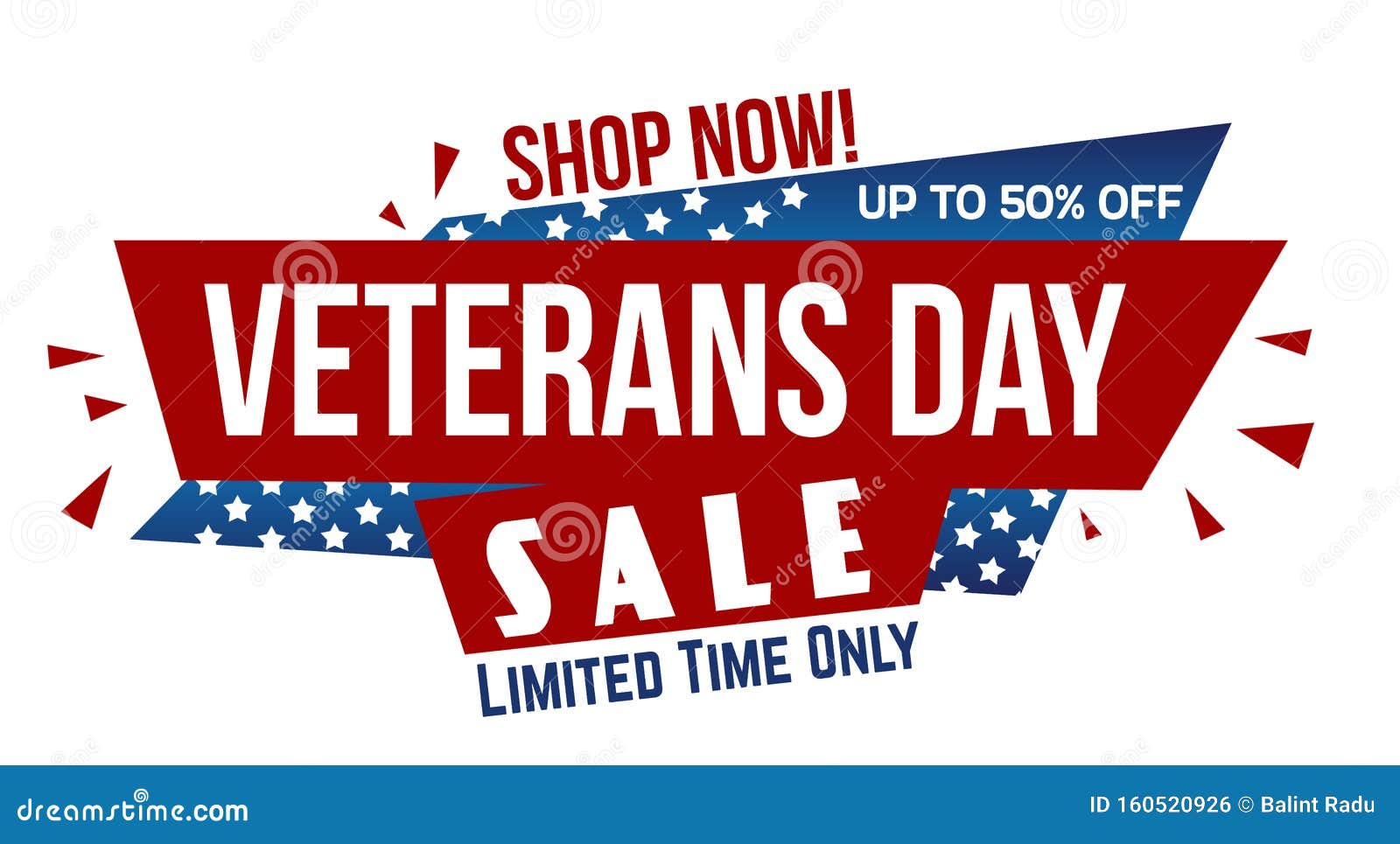 Veterans Day Sale Banner Design Stock Vector Illustration of holiday