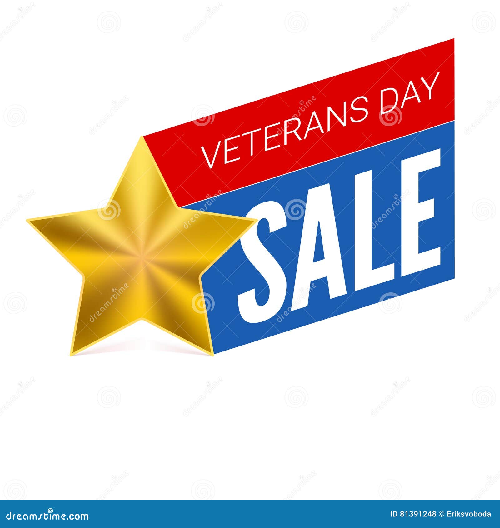 Veterans Day Sale Banner Template. Vector Illustration. Stock Vector