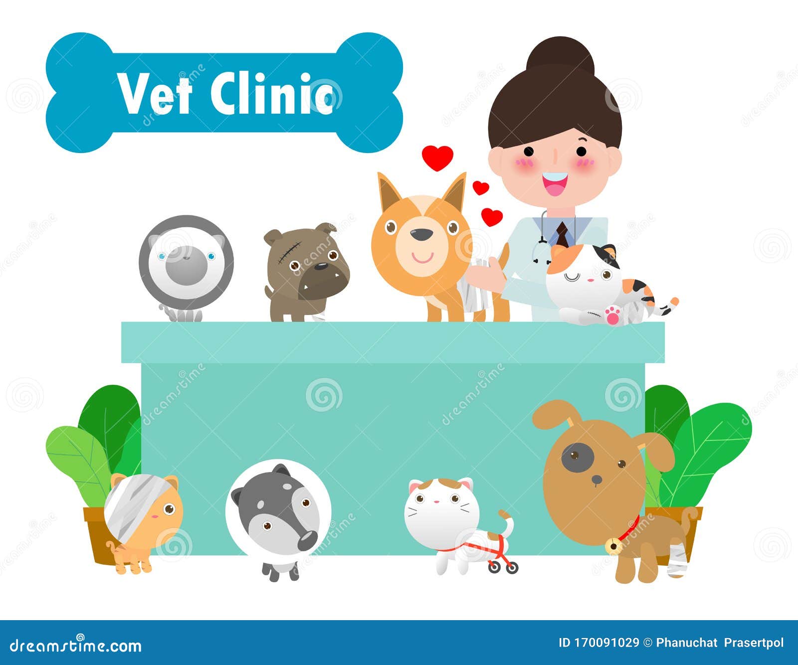 Veterinarian Doctor Surrounded with Pets Get Sick , Vet Clinic Concept of  Medicine and Pet Care Isolated on White Background Stock Vector -  Illustration of graphic, health: 170091029