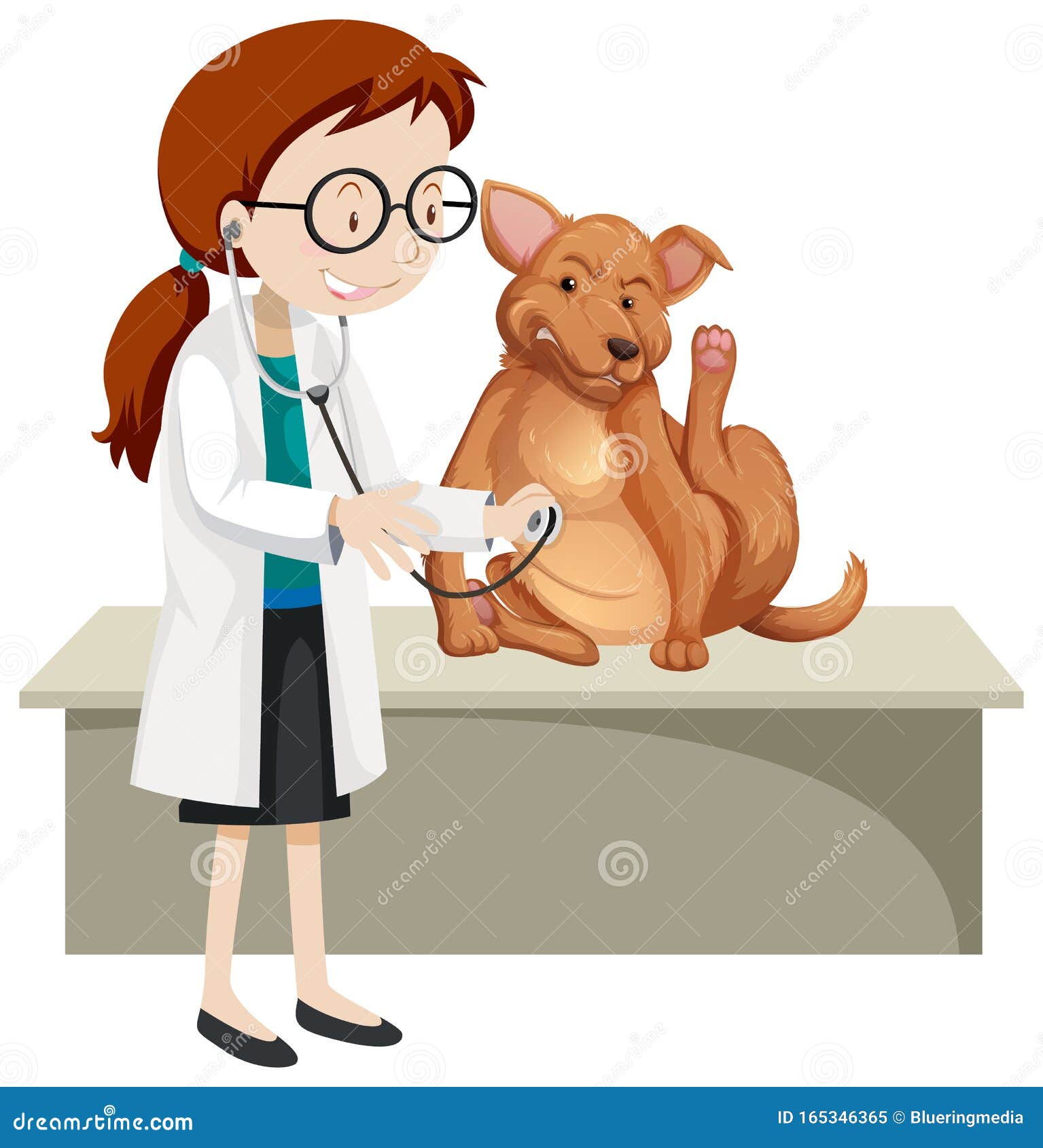 Veterinarian with Sick Animal Stock Vector - Illustration of career, animal:  165346365
