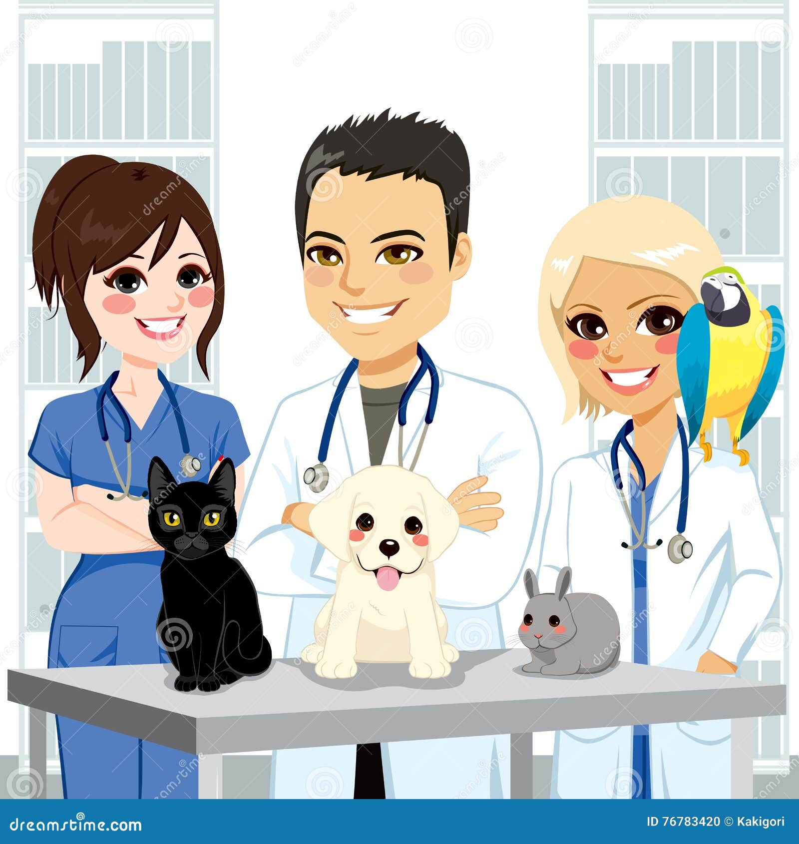 veterinarians with animals clipart image