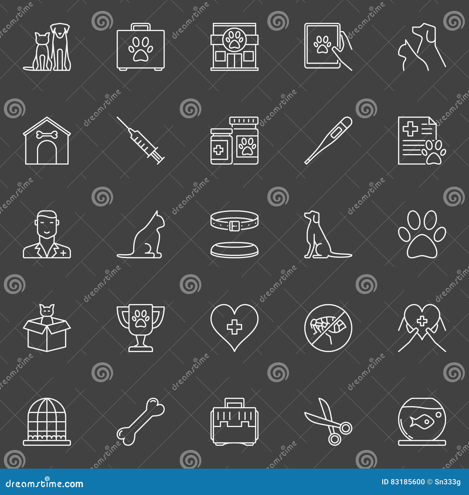 Download Veterinary clinic icons stock vector. Illustration of medical - 83185600