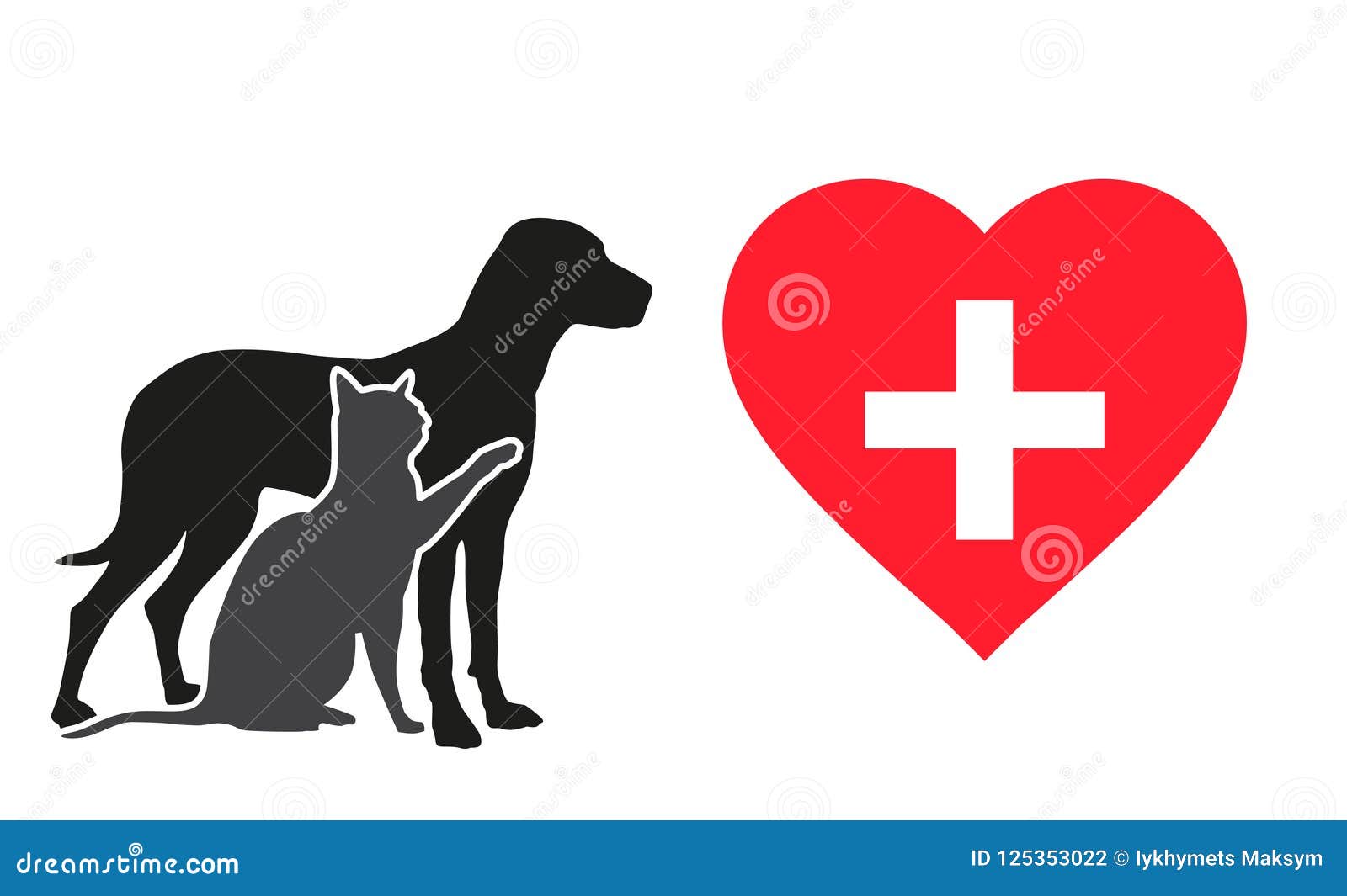Download Veterinary Clinic Logo With The Image Of Cat And Dog. Vector Illustration. Stock Vector ...