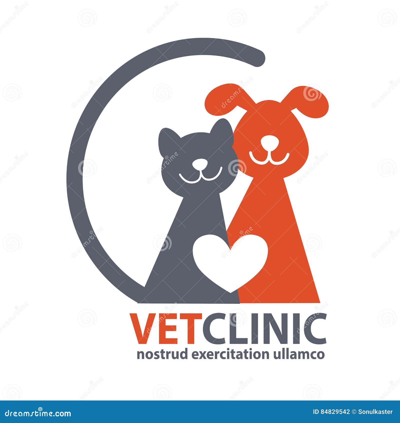 Veterinary Clinic Logo with the Image of Pet. Stock Vector