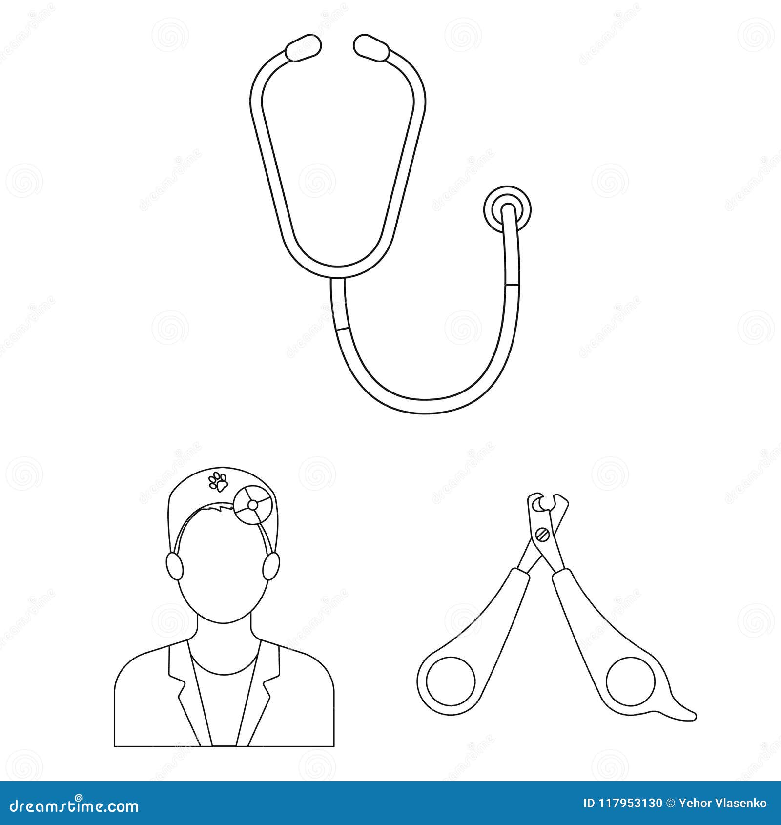 Download Veterinary Clinic Outline Icons In Set Collection For Design. Treatment Of A Pet Vector Symbol ...