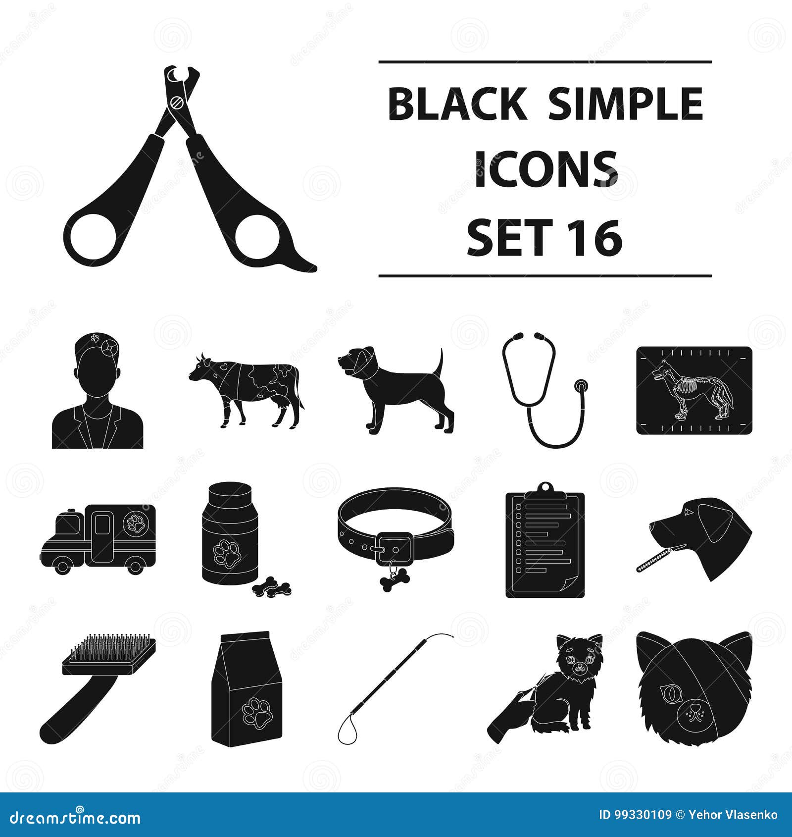 Download Veterinary Clinic Set Icons In Black Style. Big Collection Of Veterinary Clinic Vector Symbol ...
