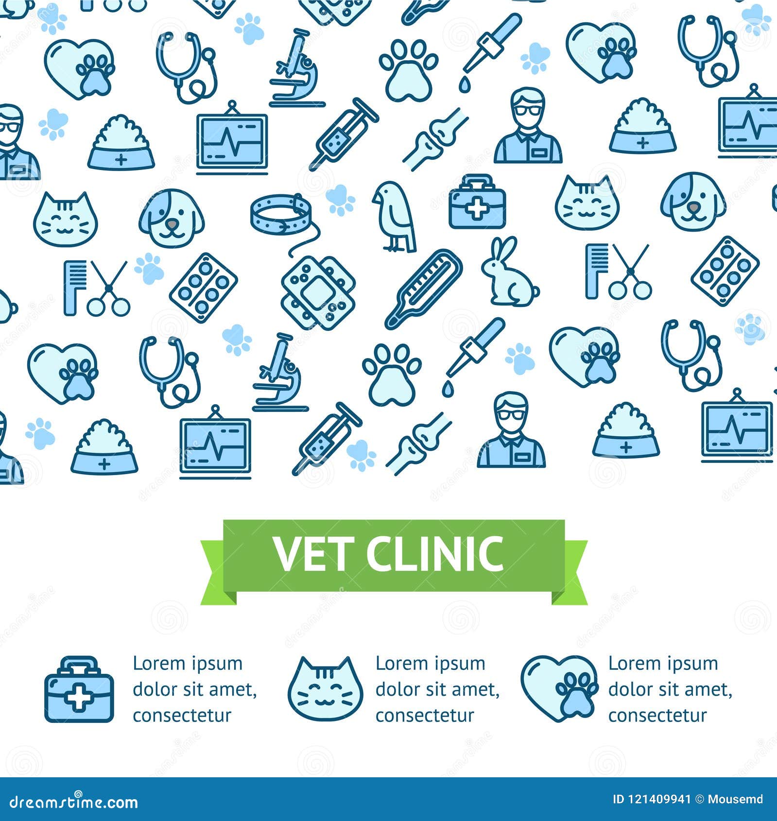 Download Veterinary Clinic Signs Banner Horizontal. Vector Stock Vector - Illustration of banner, kennel ...