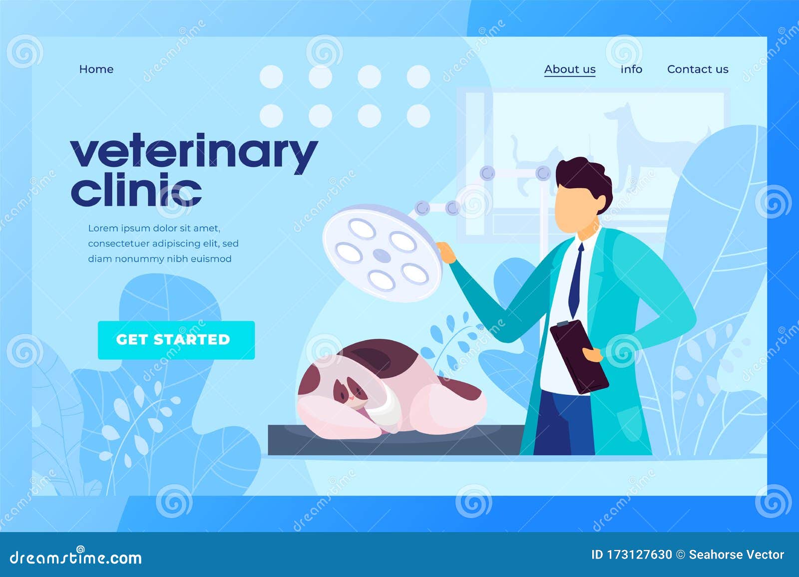 Download Veterinary Clinic Website Design, Animal Doctor Hospital, Vector Illustration Stock Vector ...
