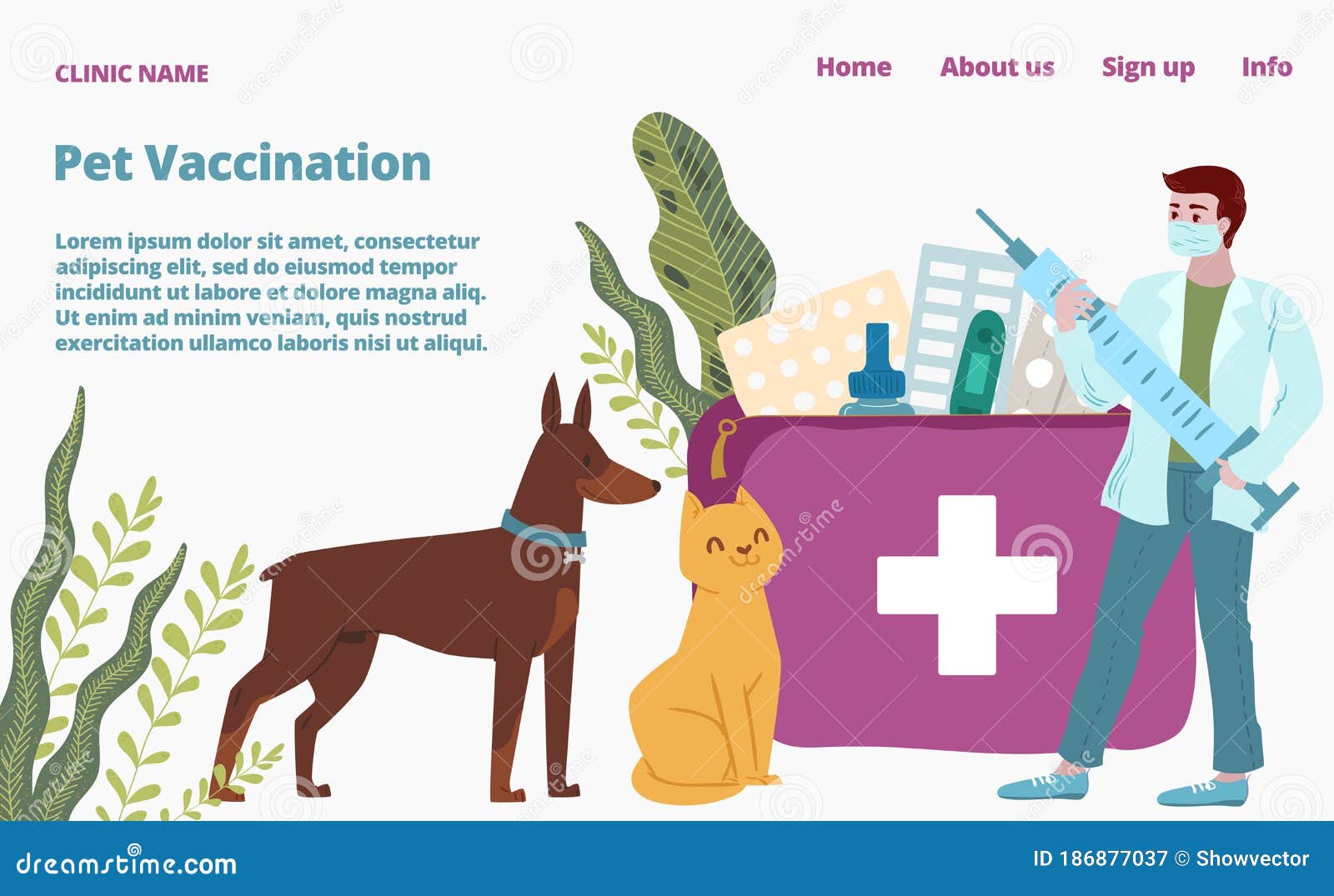 Veterinary Hospital, Tiny Vet Doctor Hold Syringe Landing Web Page, Concept Banner Website Template Cartoon Vector Stock Vector - Illustration of healthcare, business: 186877037 Veterinary Hospital, Tiny Vet Doctor Hold Syringe Landing Web Page, Concept Banner Website Template Cartoon Vector Stock Vector - Illustration of healthcare, business: 186877037
