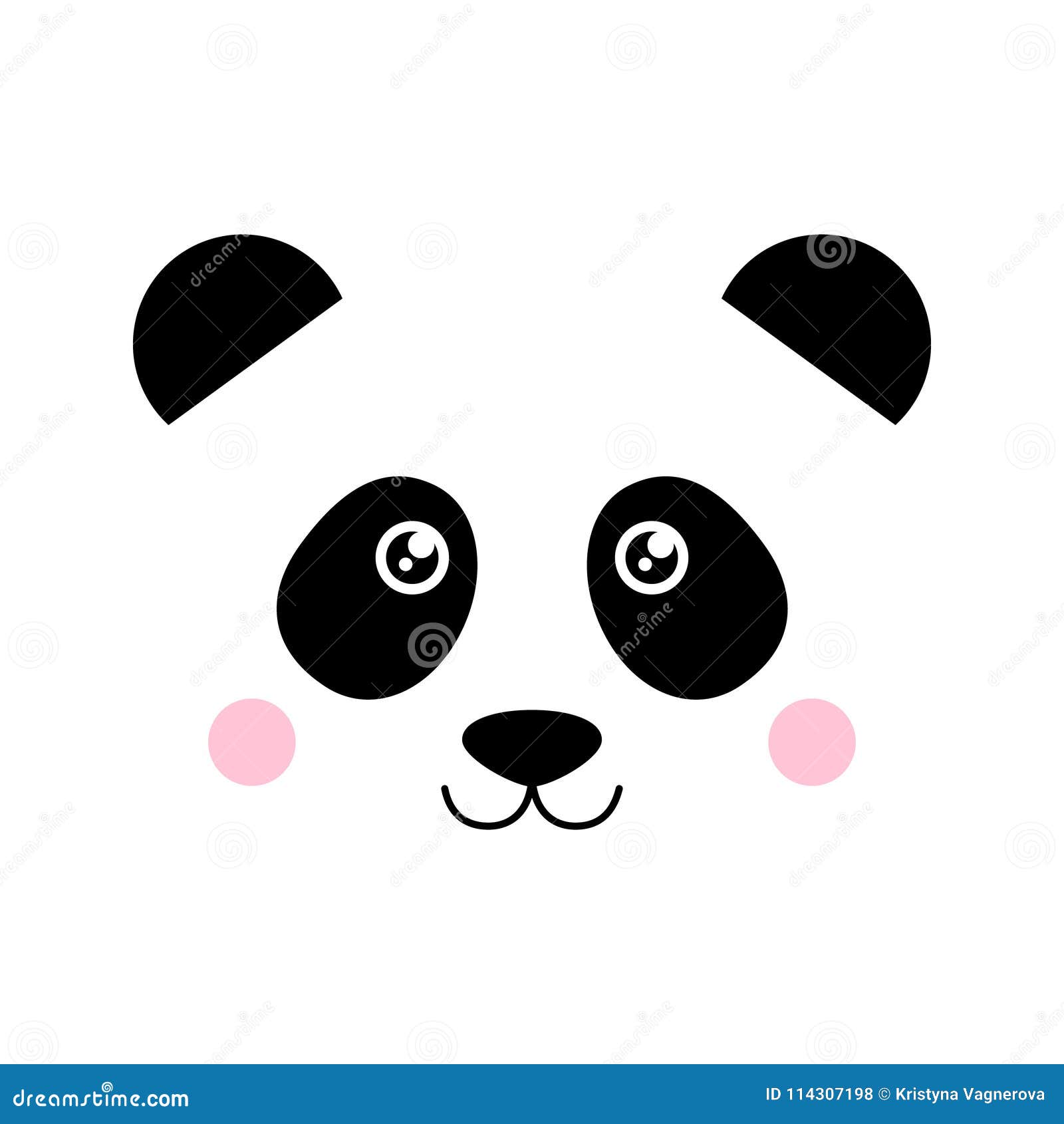 Cara de urso panda bonito. olhar amoroso. personagem de desenho