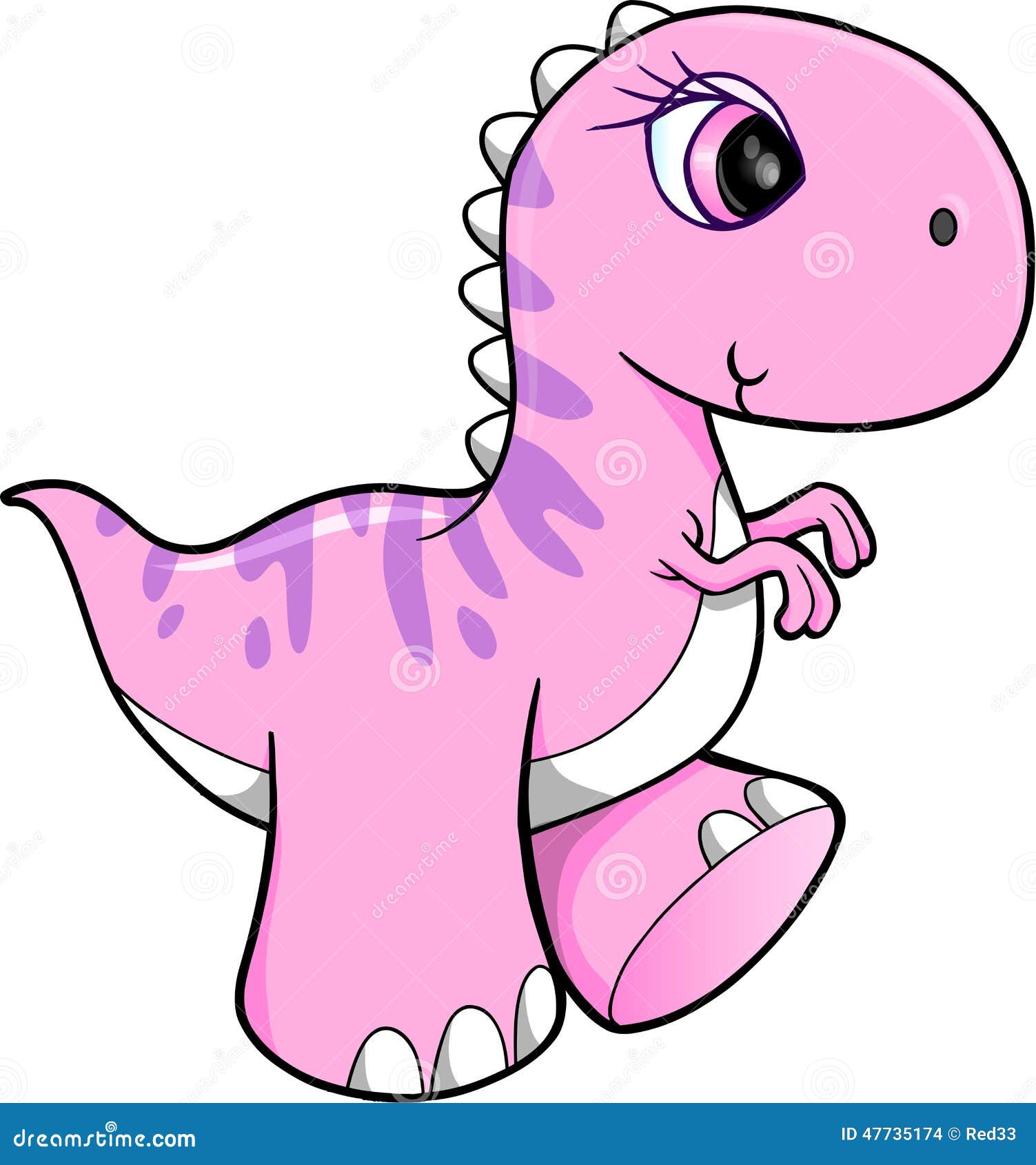 Vetor Cor-de-rosa Bonito Do Dinossauro Ilustração do Vetor