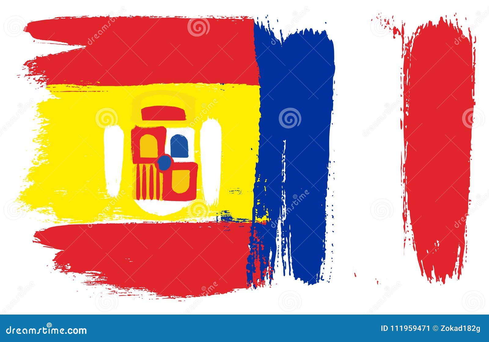 conceito de bandeira de portugal vs espanha. ilustração vetorial