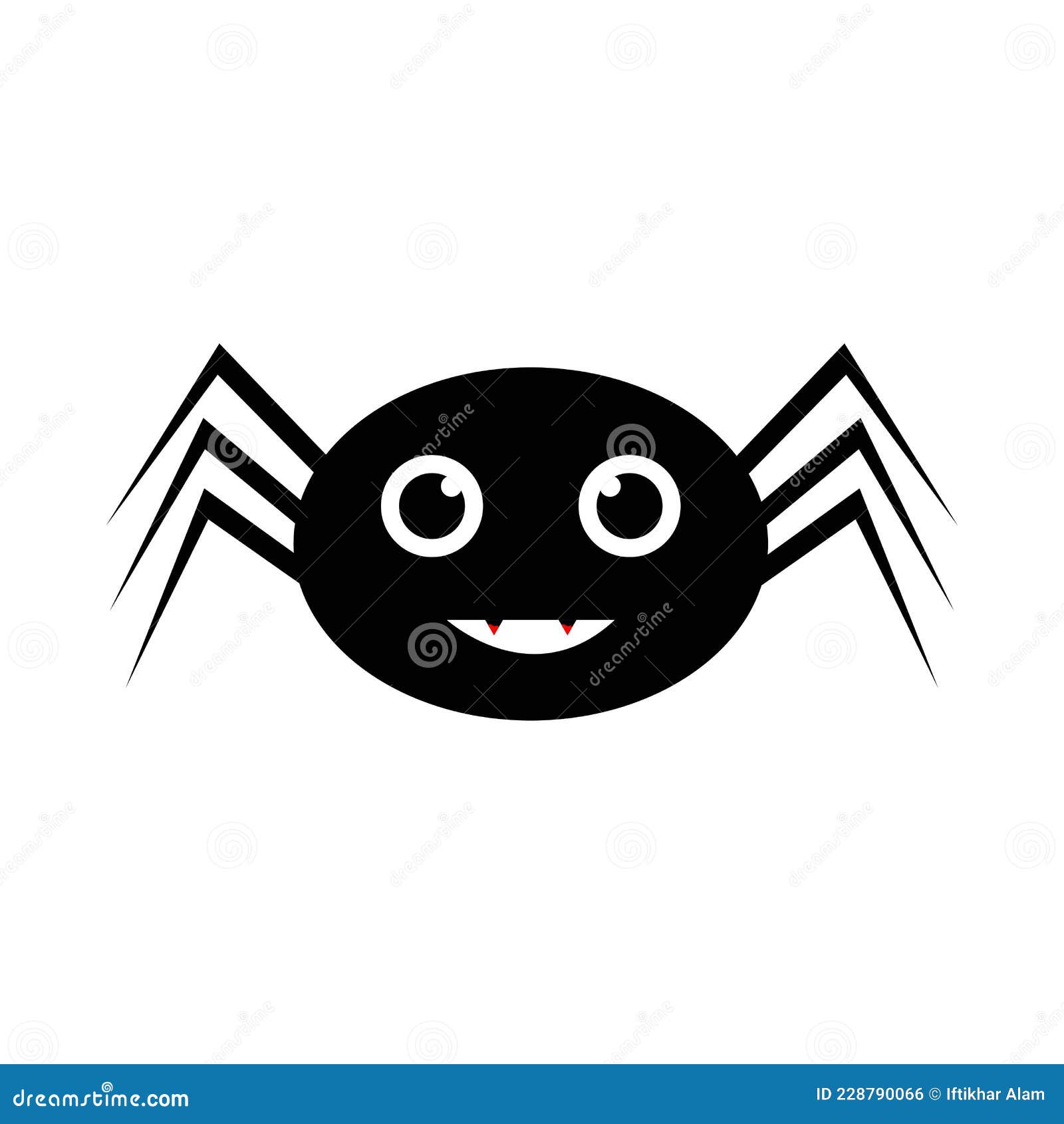 Vetor De Aranha-negra Bonitinho De Halloween Com Um Rosto Sorridente.  Desenho De Ilustração De Halloween Com Vetor De Aranha Negra Ilustração do  Vetor - Ilustração de mordida, animal: 228790066