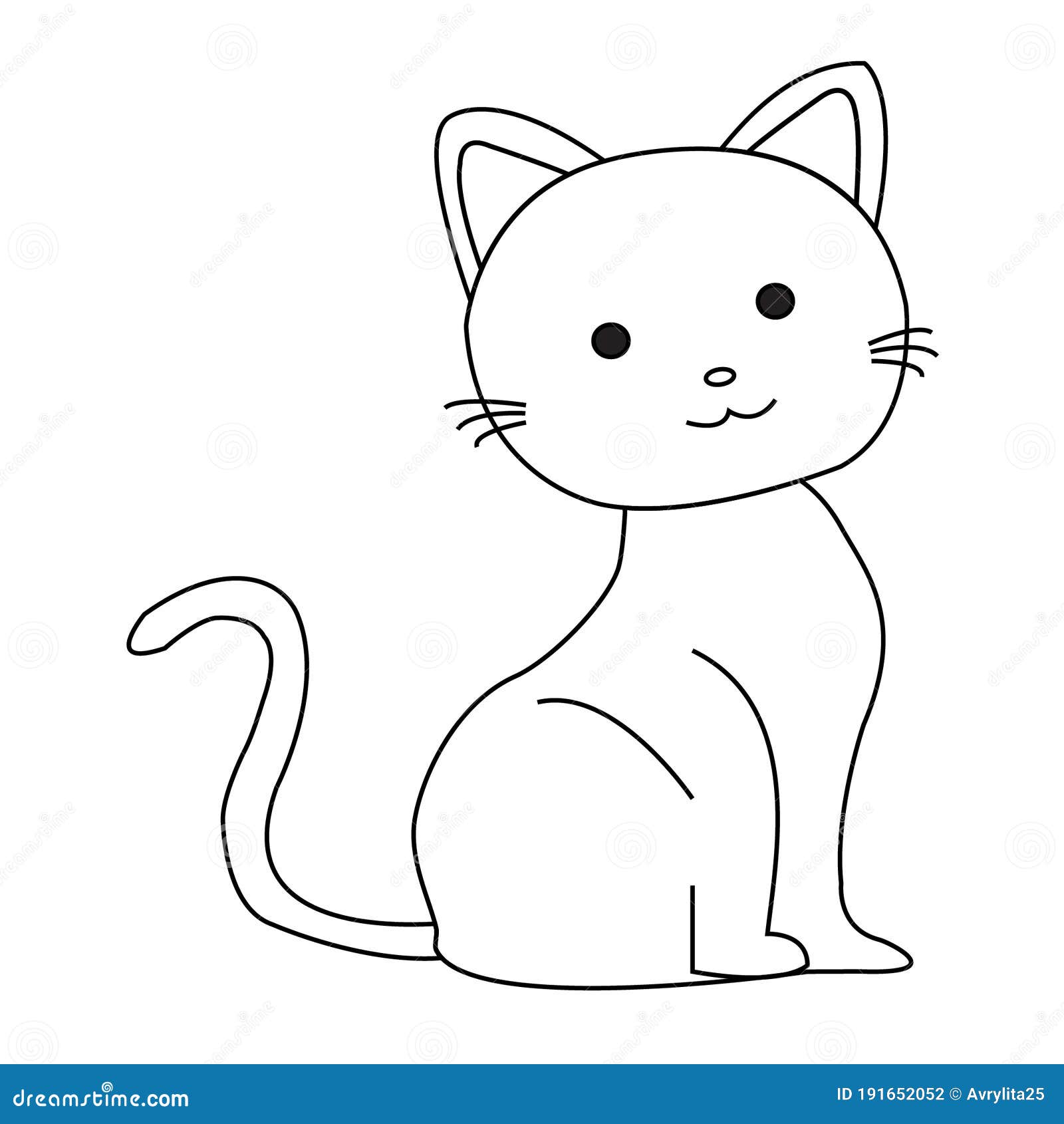 livro de colorir infantil contorno de gato fofo, livro de desenho de linha  preta sobre fundo branco 6428544 Vetor no Vecteezy