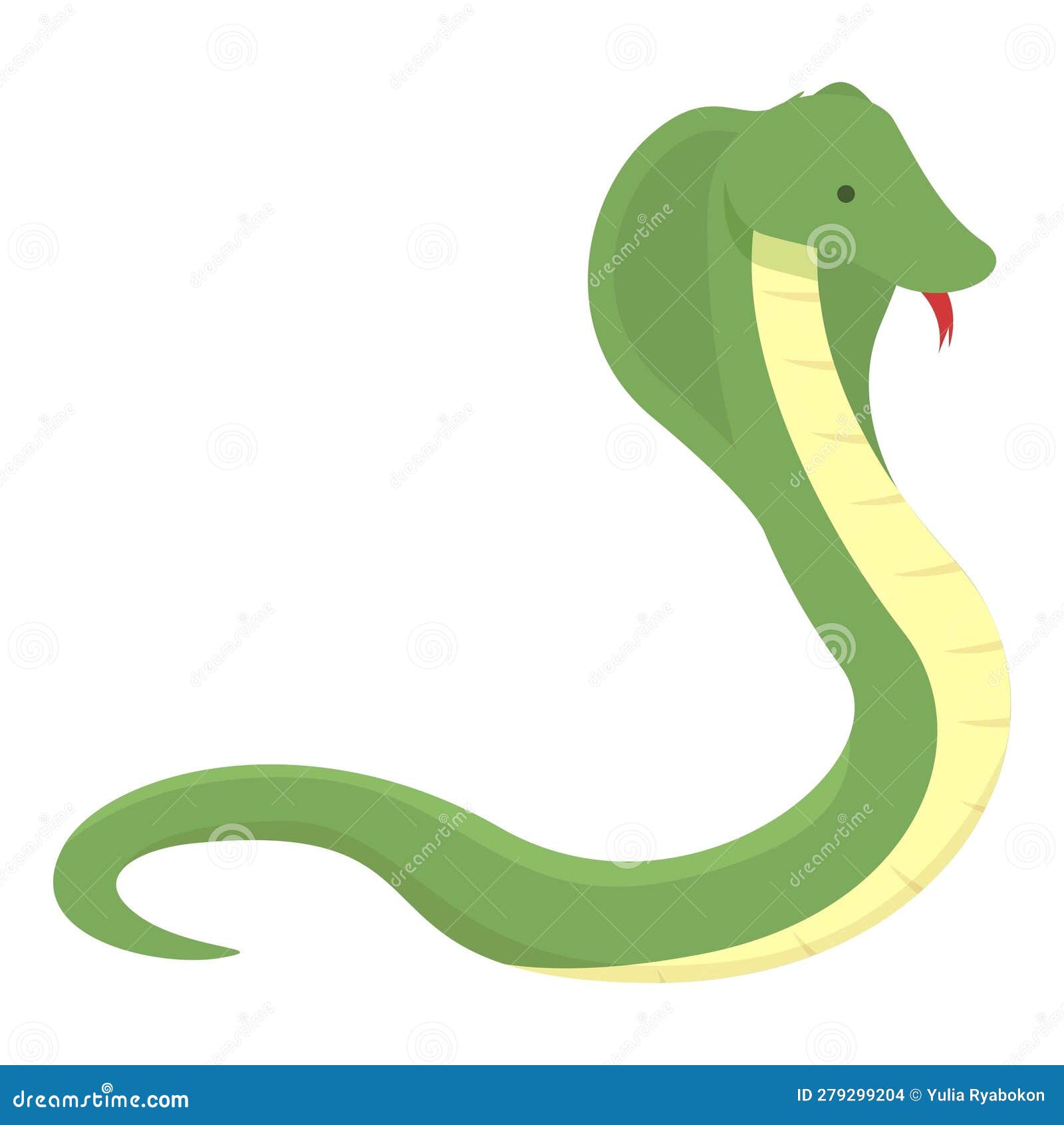 Ilustração do ícone dos desenhos animados da serpente Cobra verde