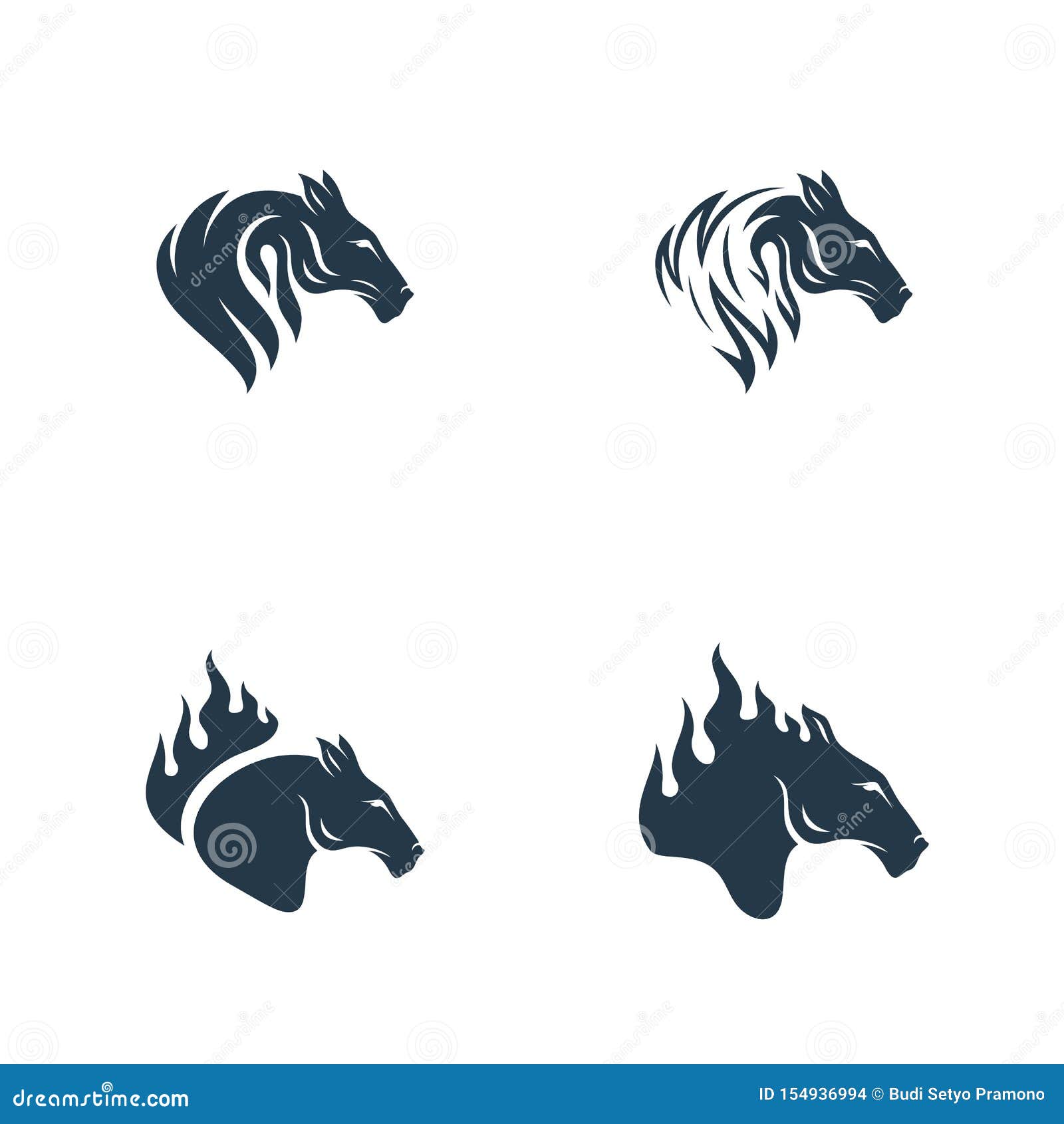 Modelo de vetor de design de logotipo de silhueta de cavalo de