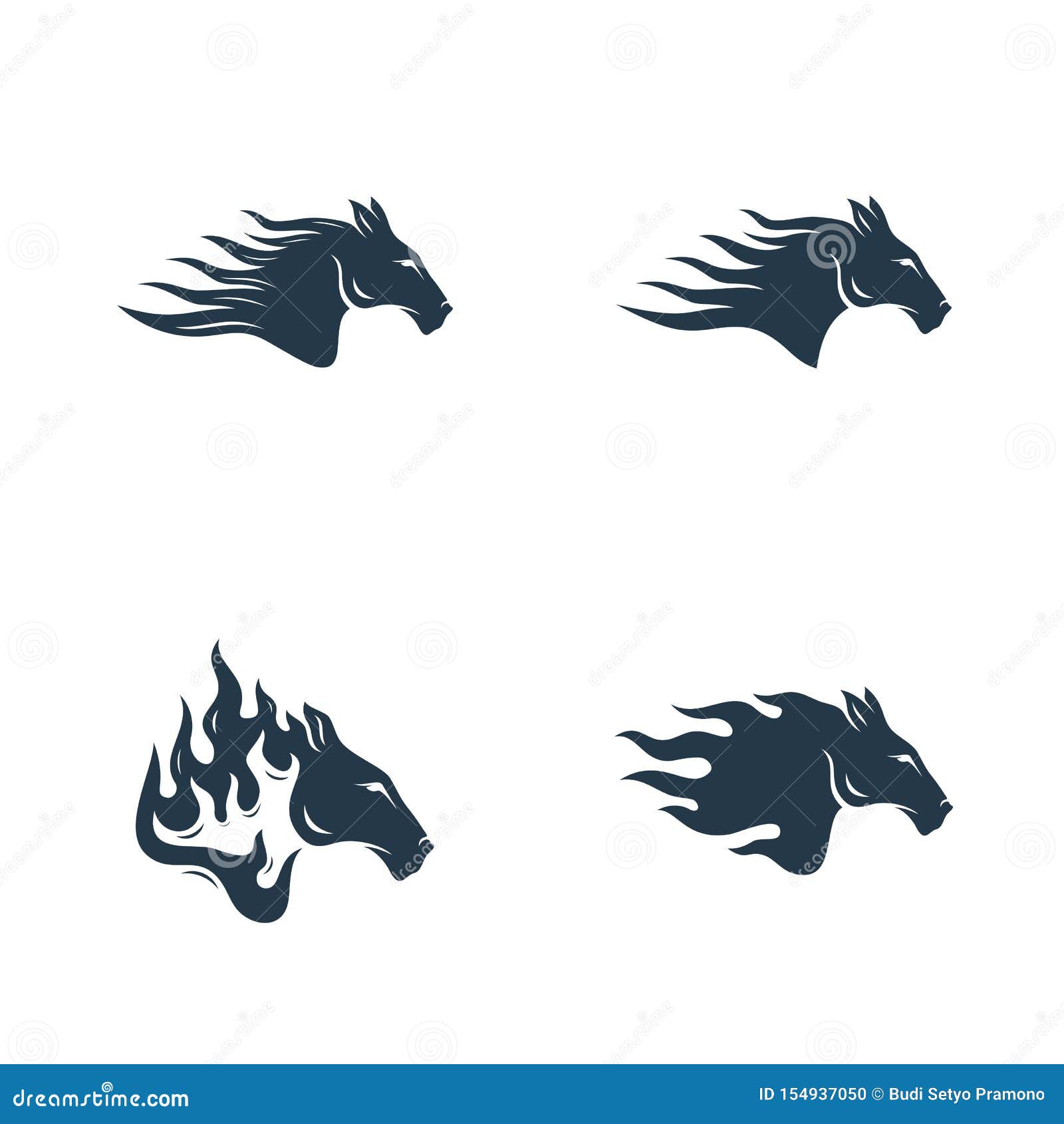 Modelo de vetor de design de logotipo de silhueta de cavalo de