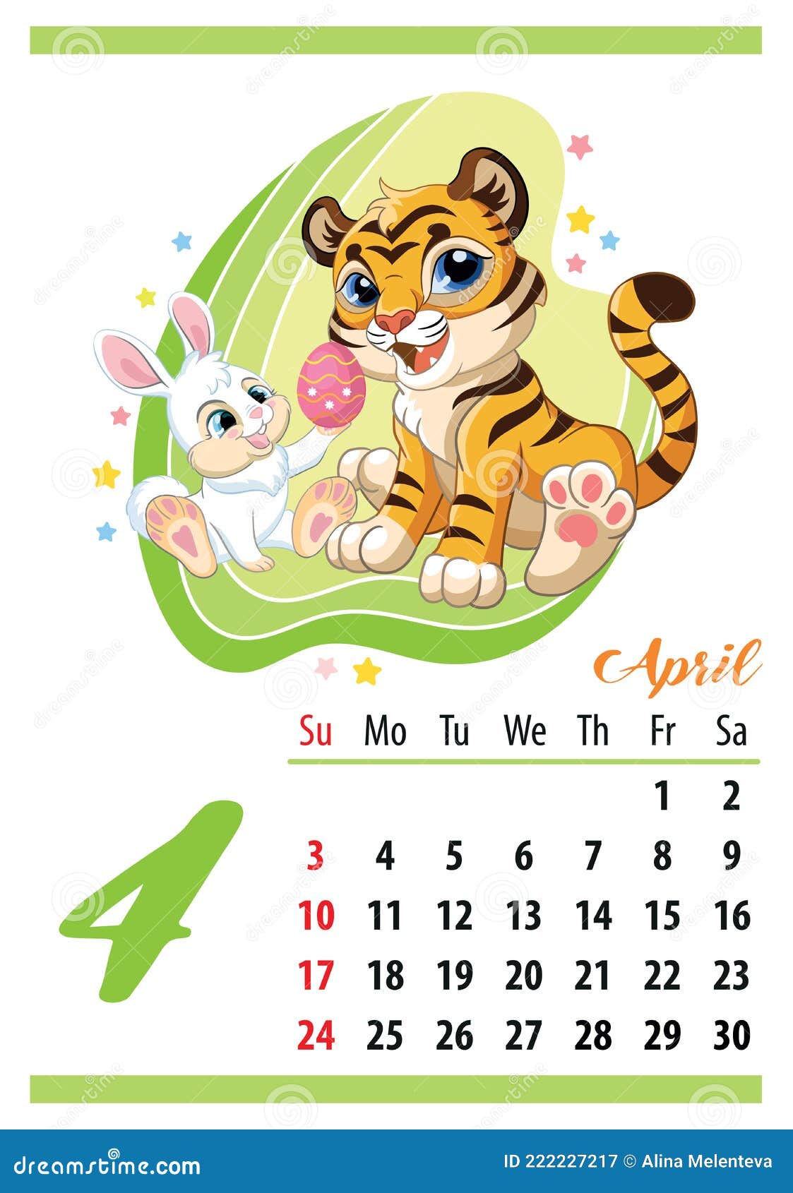 Página do calendário para outubro de 2022. tigre bonito dos
