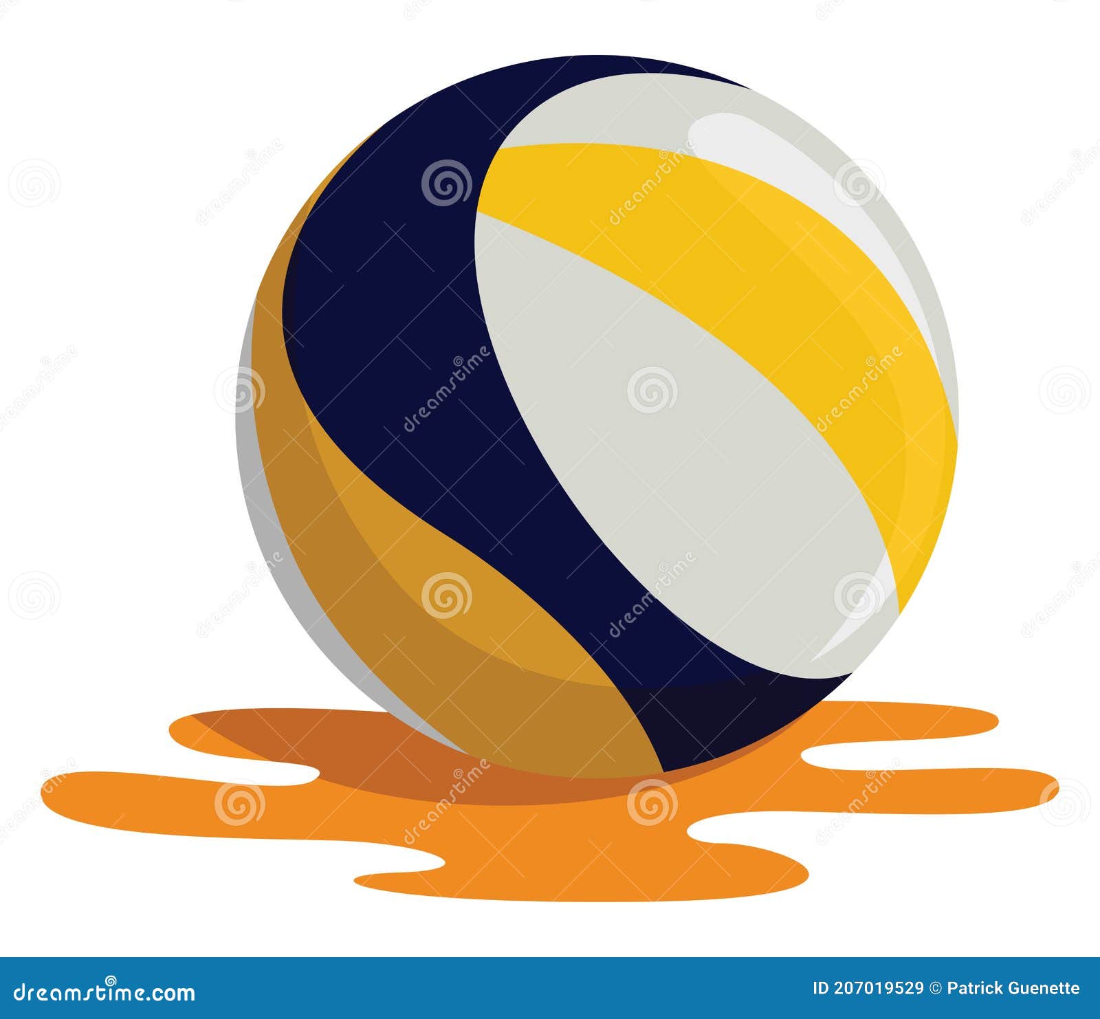 Bola de praia chutando o desenho animado da bola. vetor mascote dos desenhos  animados