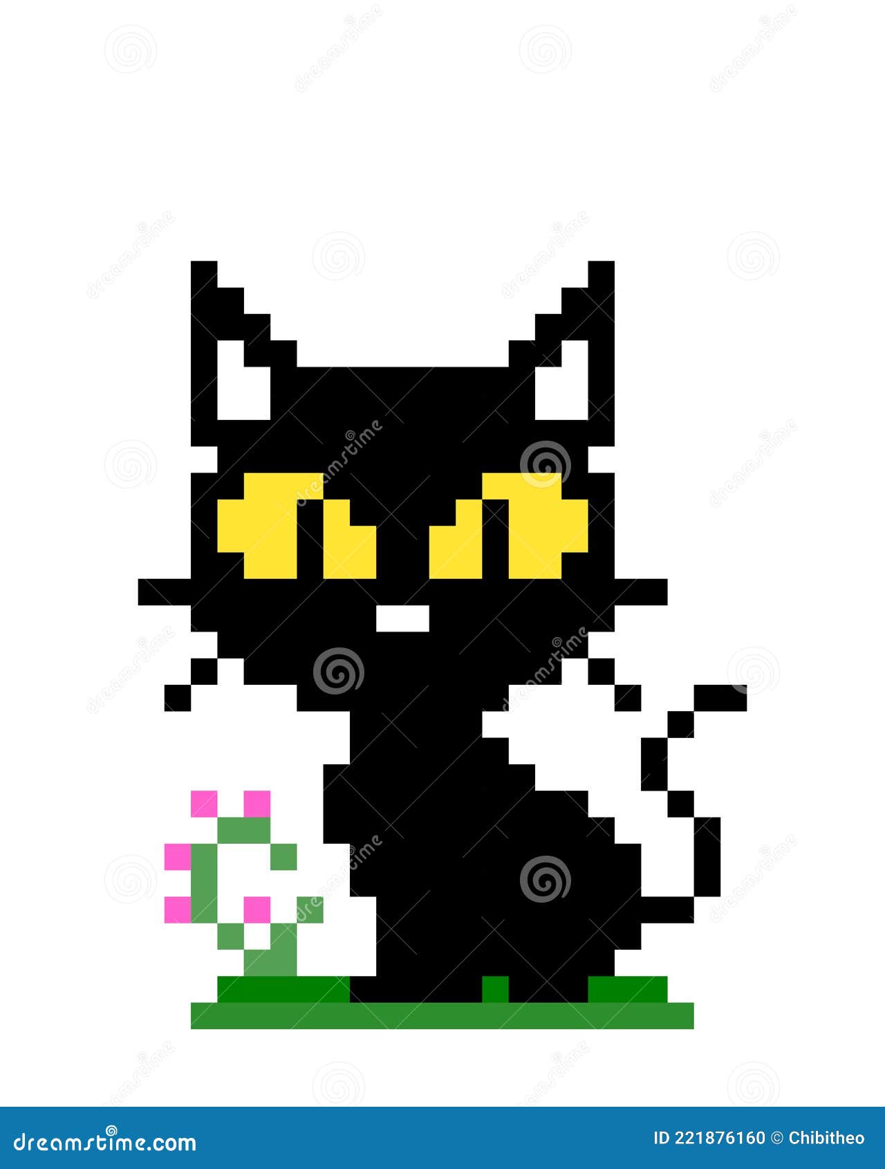 Arte Pixel Gato Preto Bit Animal Estimação Casa Digital Vector imagem  vetorial de popaukropa© 208910236